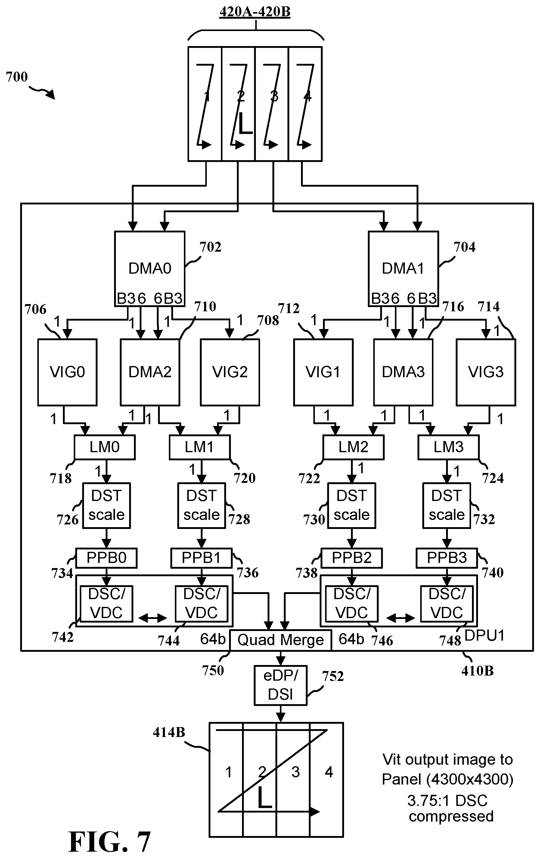 Patent US12100335 Figure 7 – Power efficient display architecture