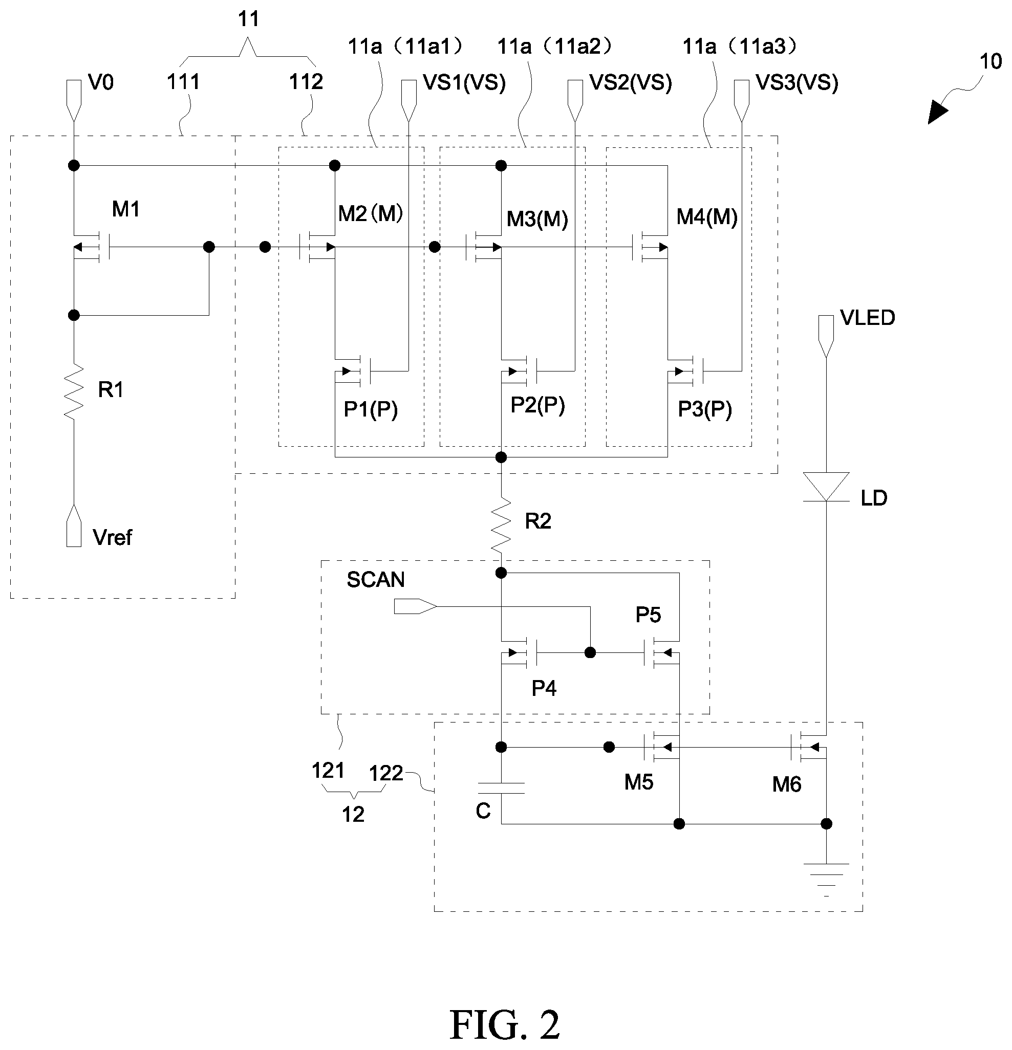 Patent US12100337 Figure 2 – Driving circuit and panel