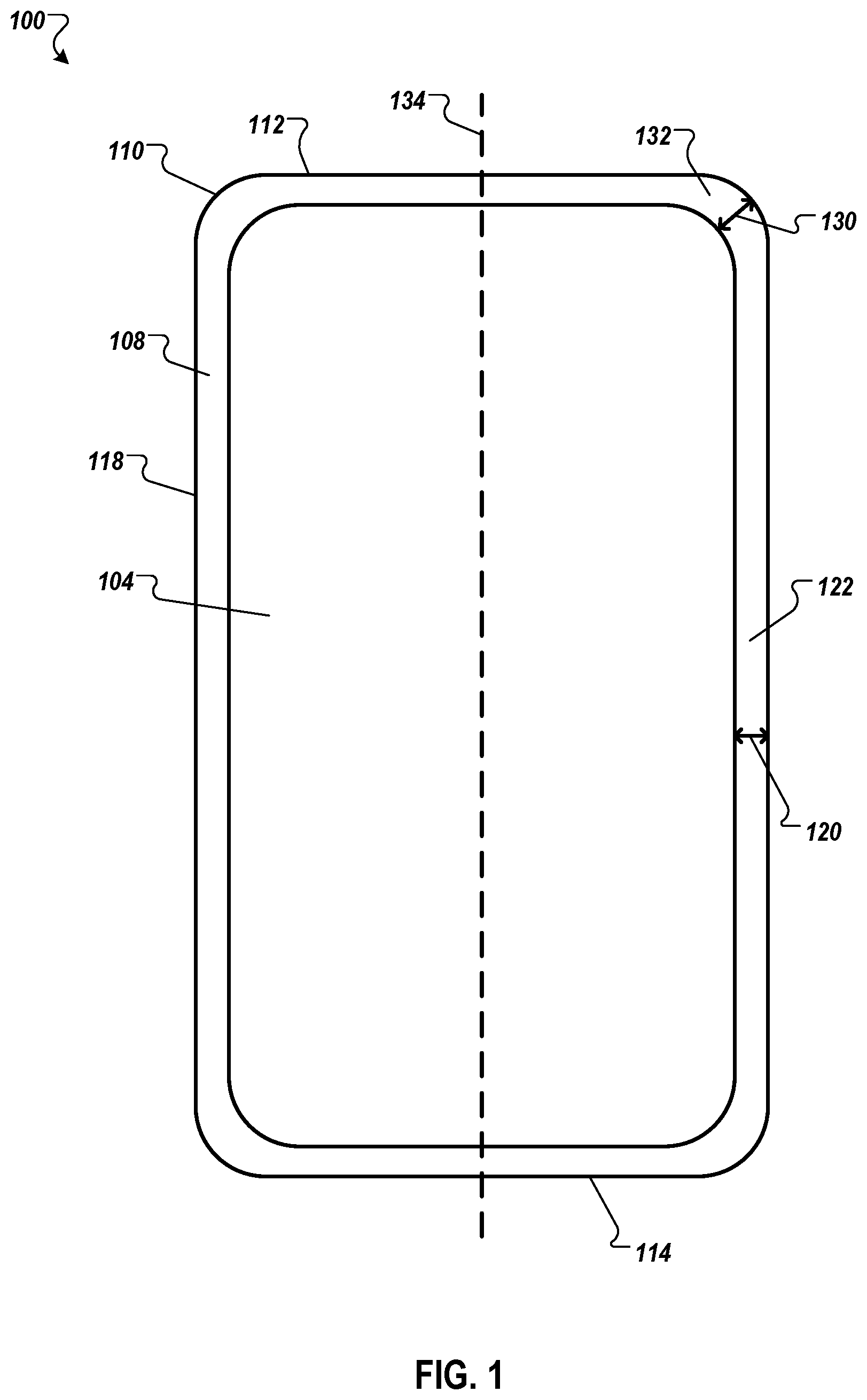 Patent US12100345 — Reducing screen corner bezel size — Figure 1