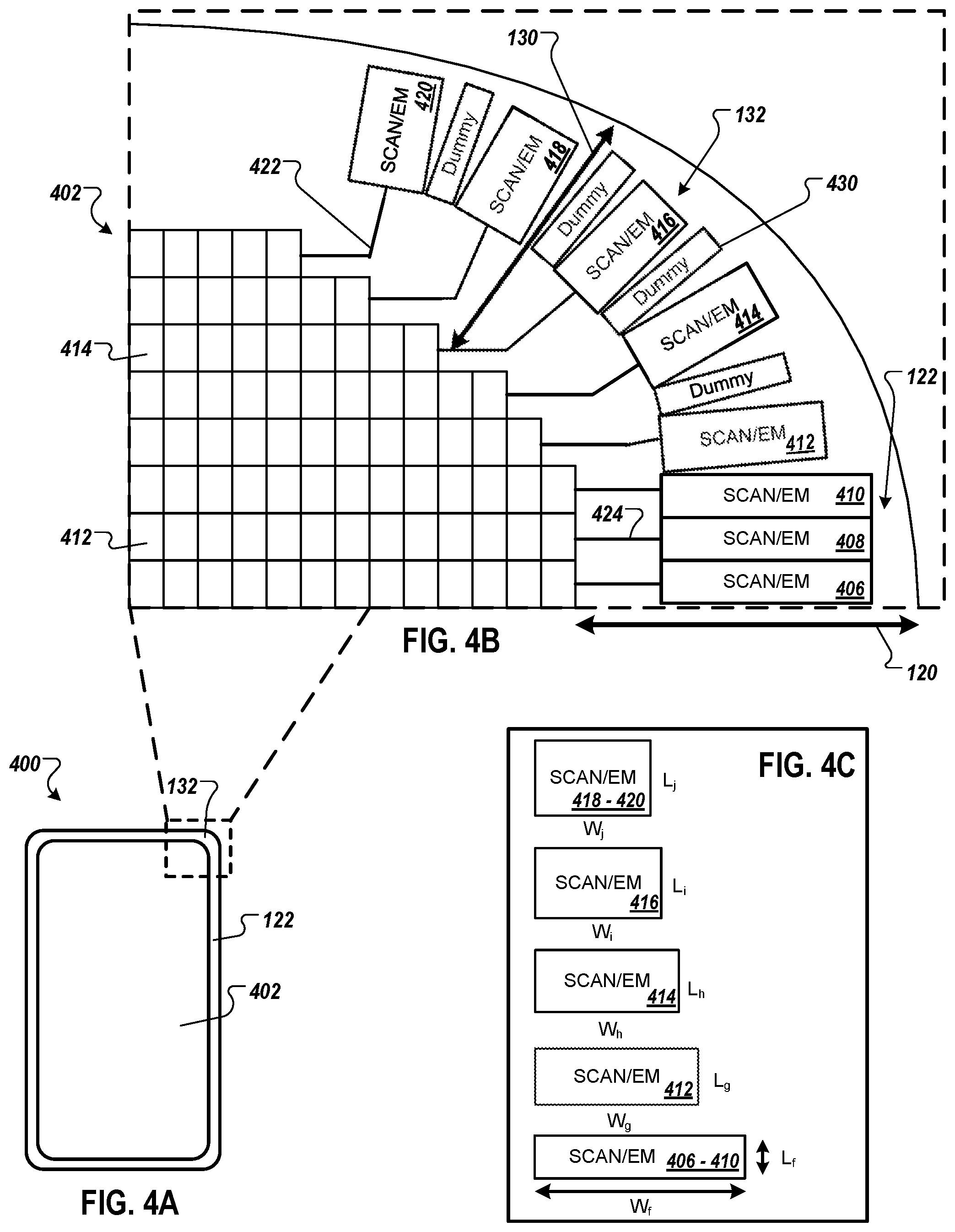 Patent US12100345 Figure 4 – Reducing screen corner bezel size