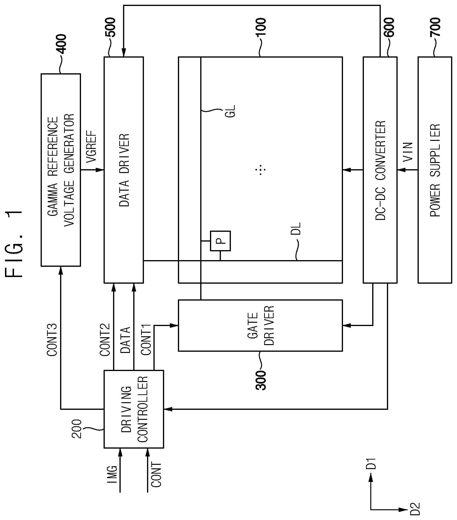 Patent US12100351 Figure 1 – DC-DC converter and display device having the same