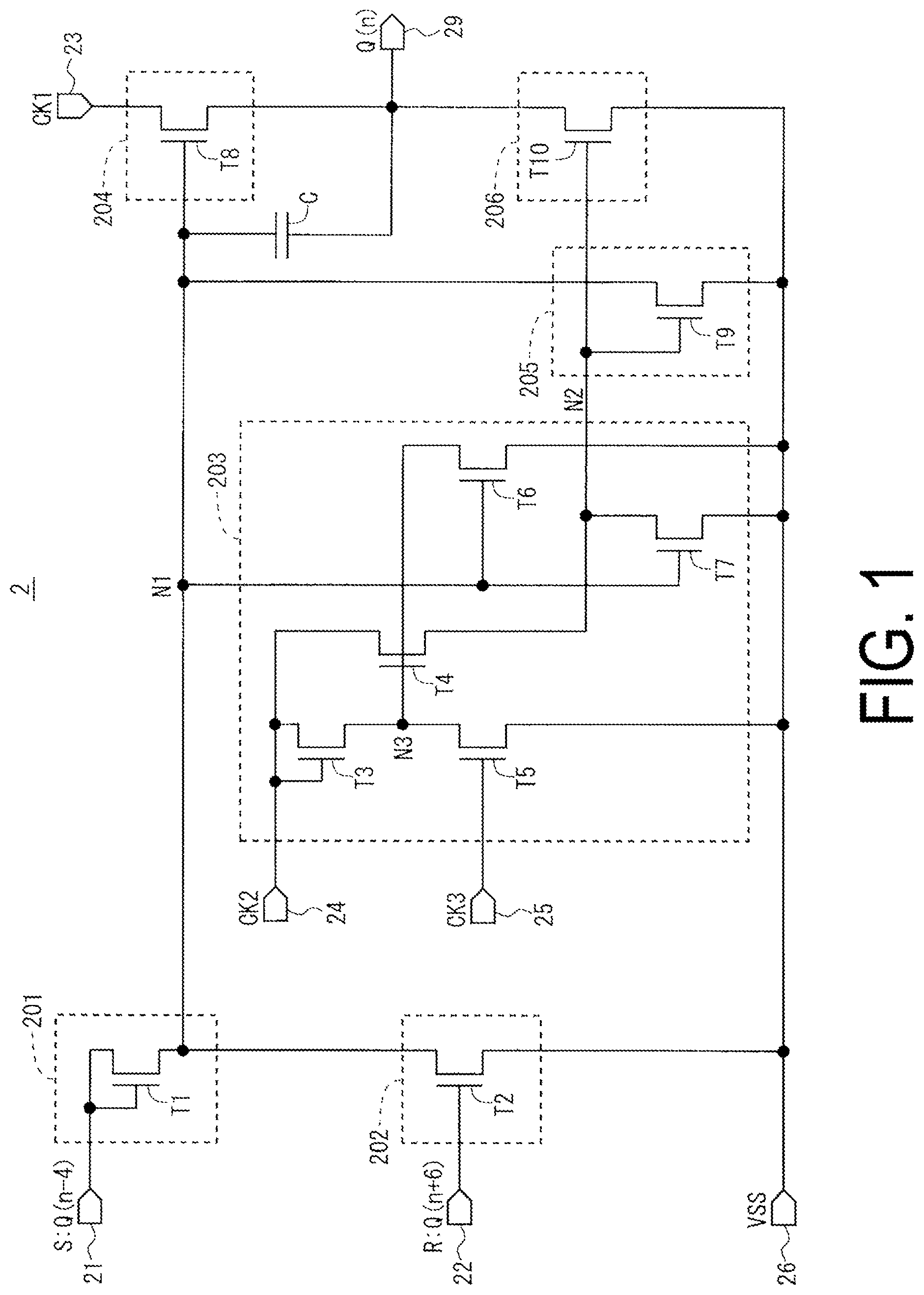 Patent US12100358 Figure 1 – Scanning signal line drive circuit and display device provided with same