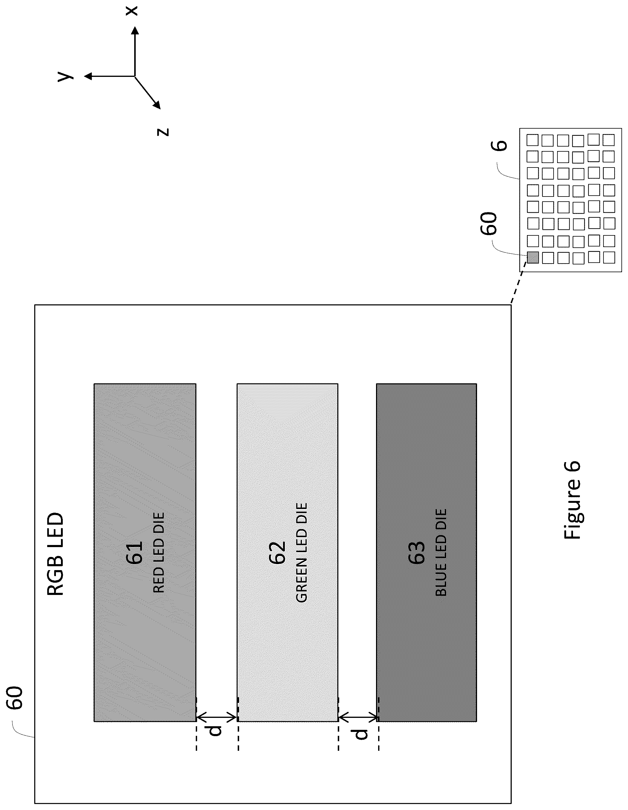 Patent US12100363 Figure 6 – Configurations, methods, and devices for improved visual performance of a light-emitting element display and/or a camera recording an image from the display