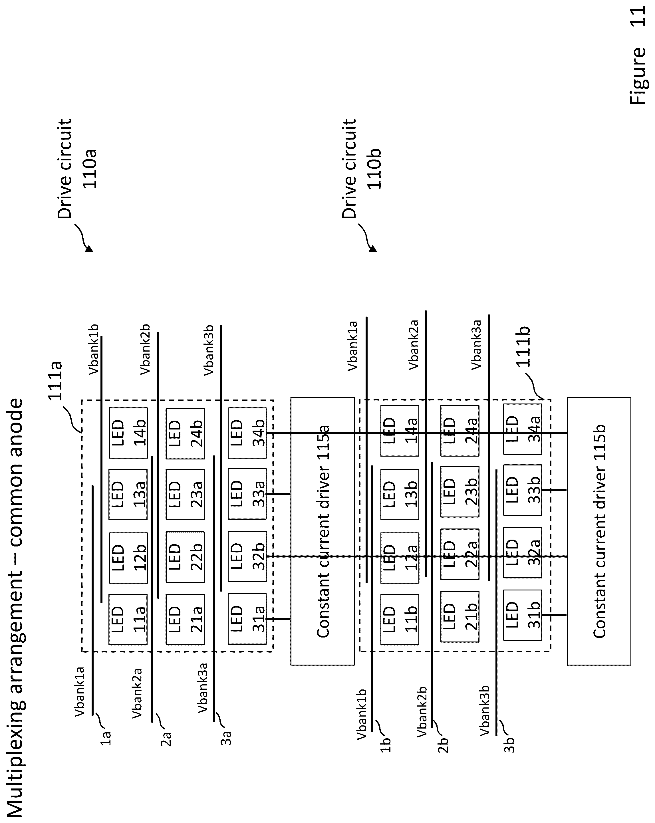 Patent US12100363 Figure 11 – Configurations, methods, and devices for improved visual performance of a light-emitting element display and/or a camera recording an image from the display