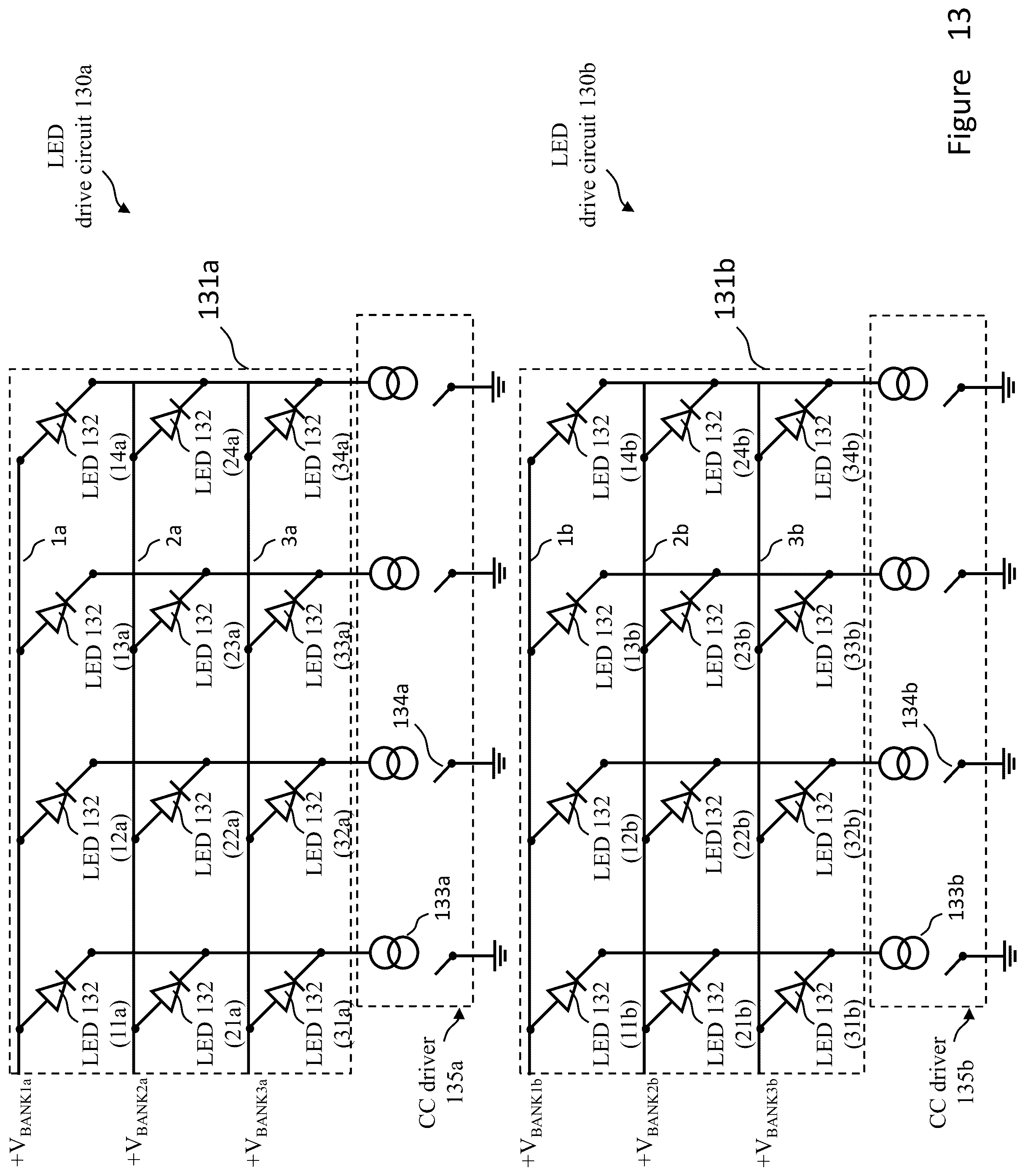 Patent US12100363 Figure 13 – Configurations, methods, and devices for improved visual performance of a light-emitting element display and/or a camera recording an image from the display