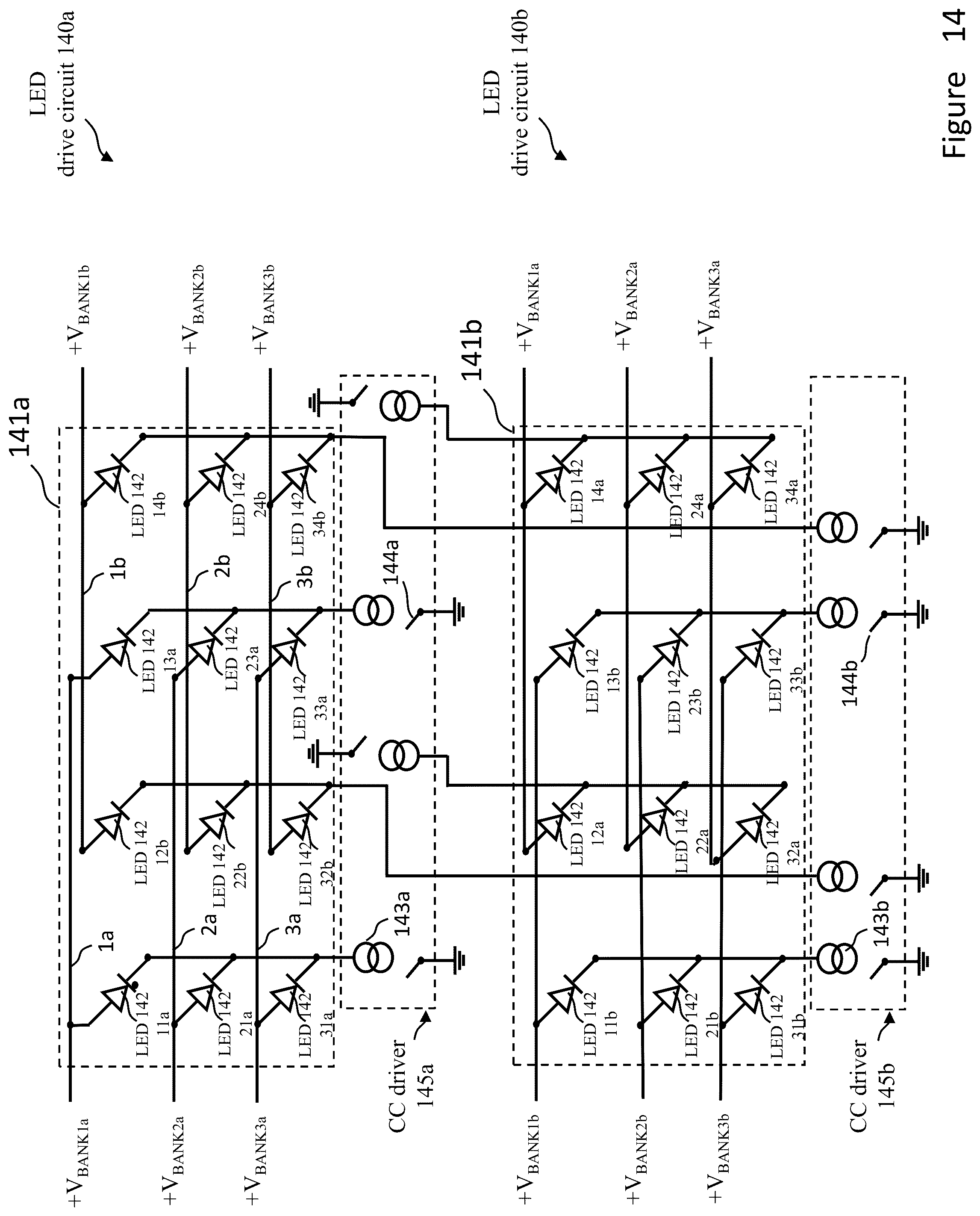Patent US12100363 Figure 14 – Configurations, methods, and devices for improved visual performance of a light-emitting element display and/or a camera recording an image from the display