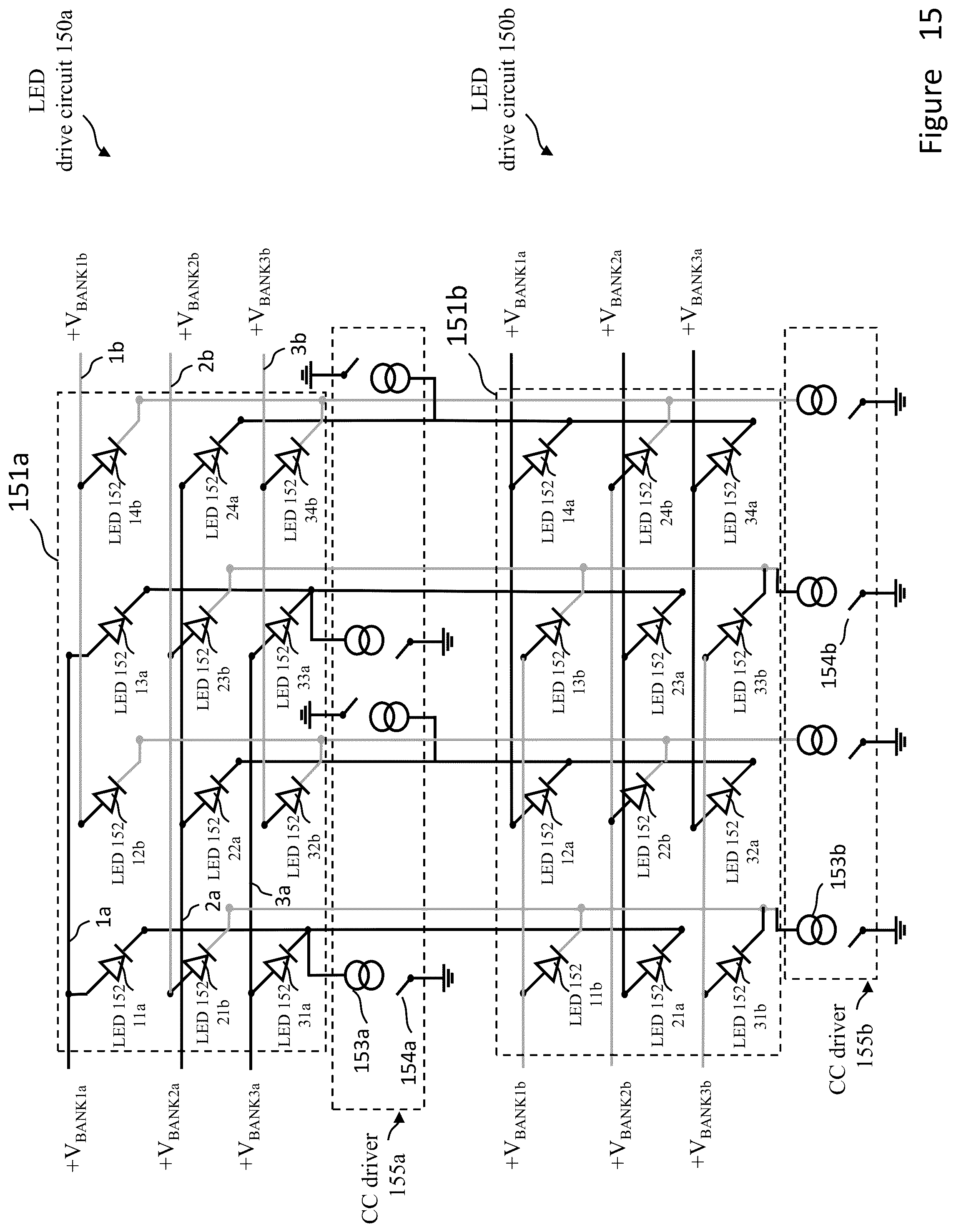 Patent US12100363 Figure 15 – Configurations, methods, and devices for improved visual performance of a light-emitting element display and/or a camera recording an image from the display