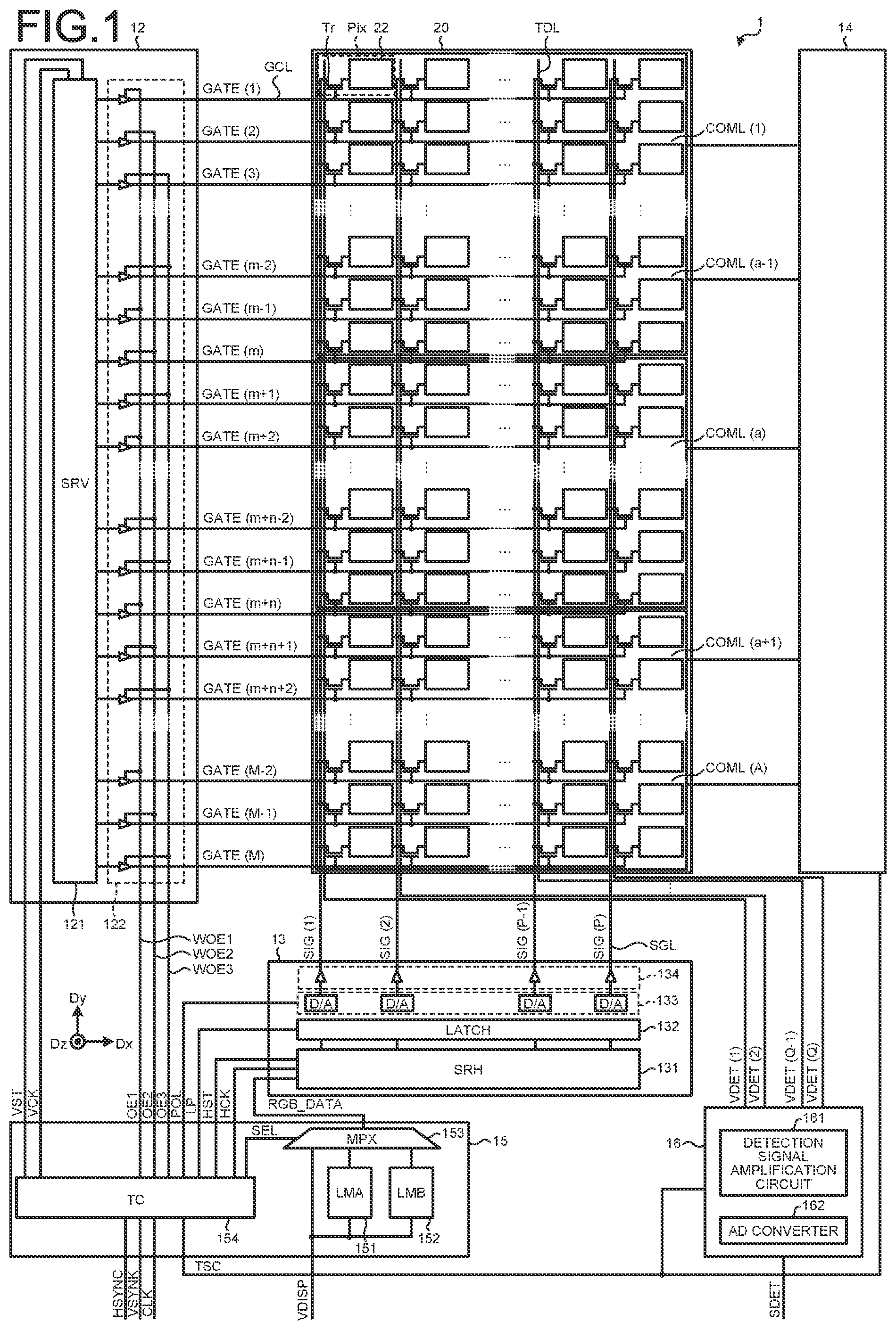 Patent US12100367 Figure 1 – Display device