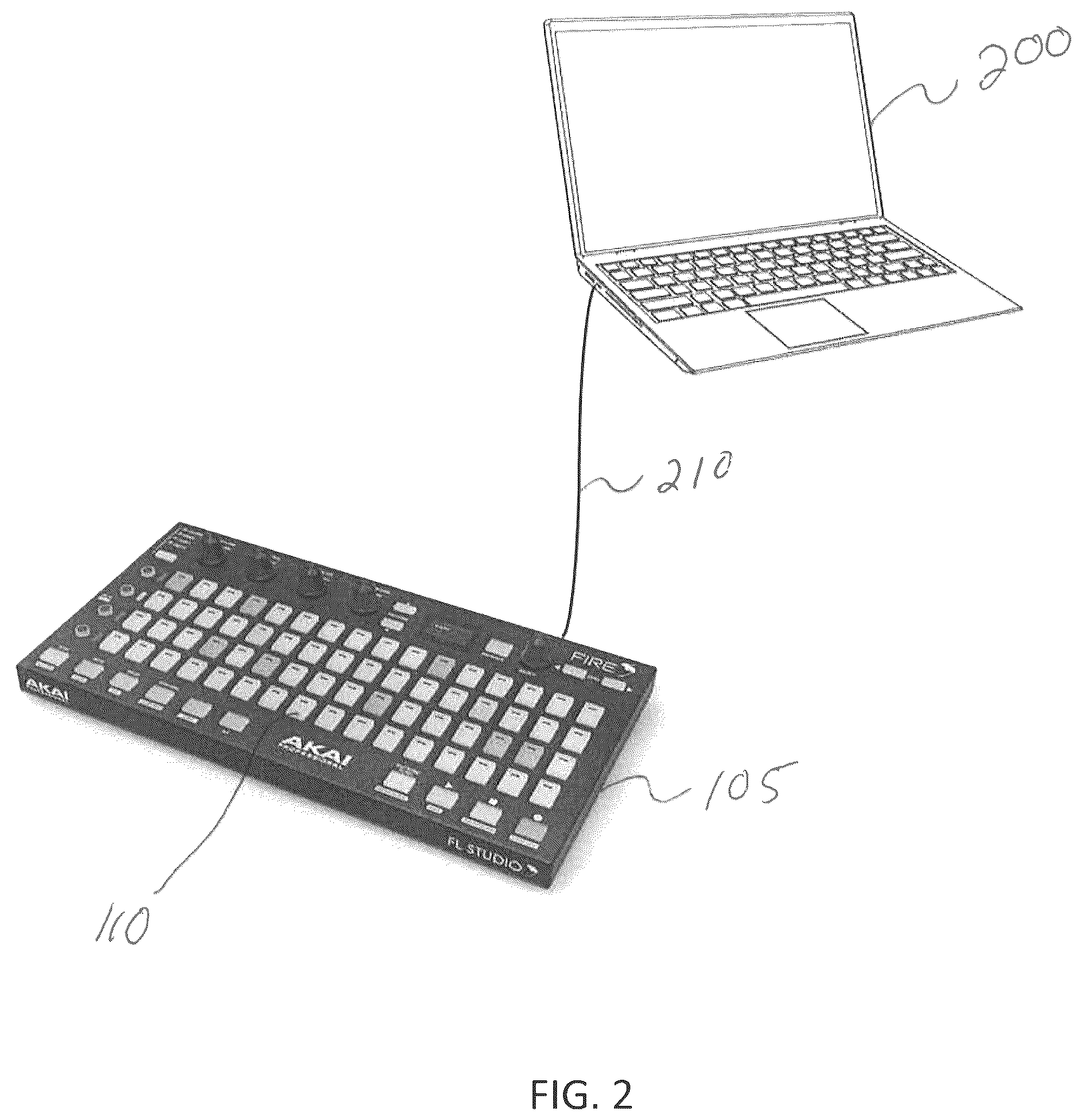 Patent US12100376 Figure 2 – Musical step sequencer and controller