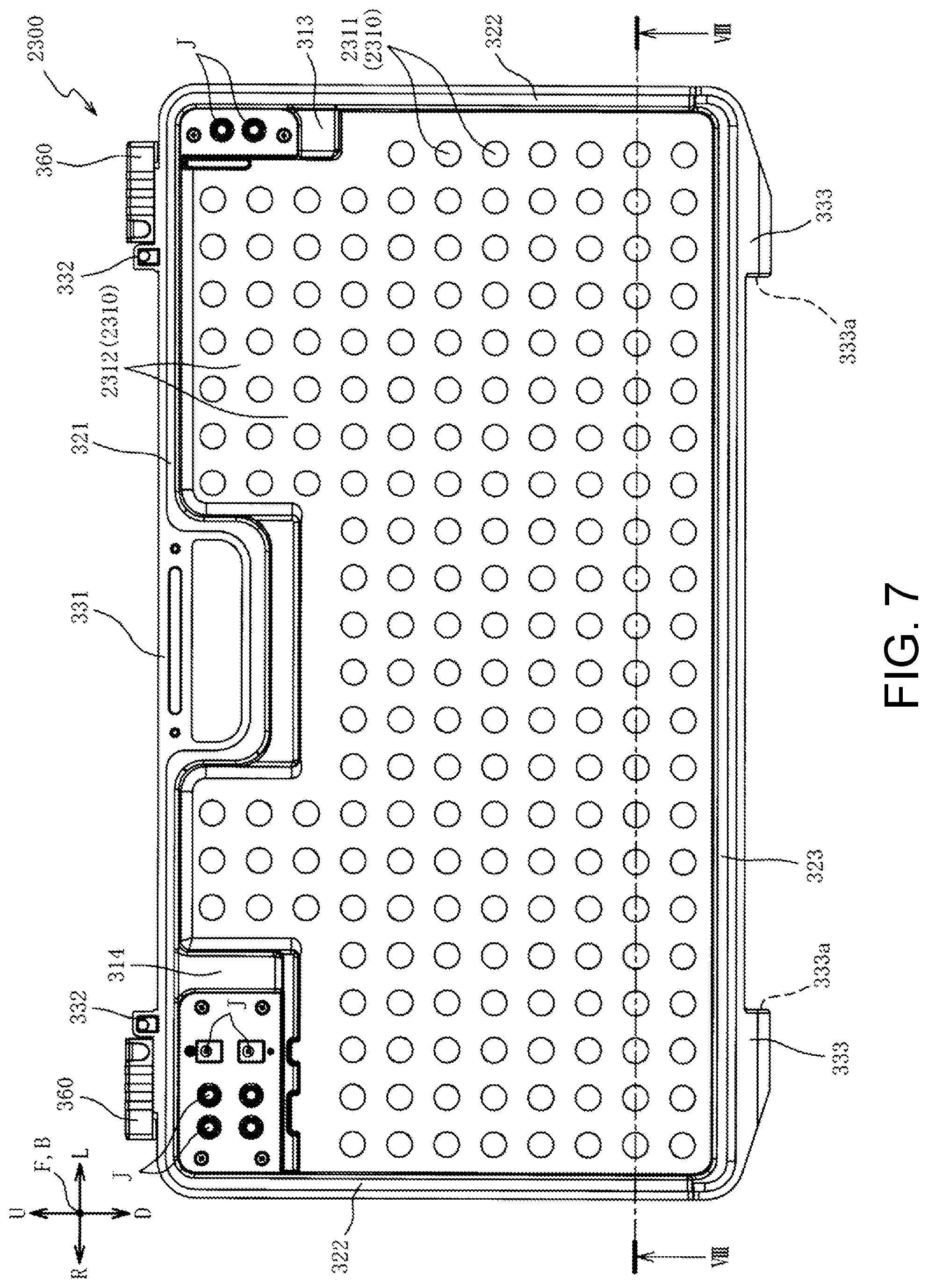 Patent US12100377 Figure 7 – Pedal board and method of attaching effector to pedal board