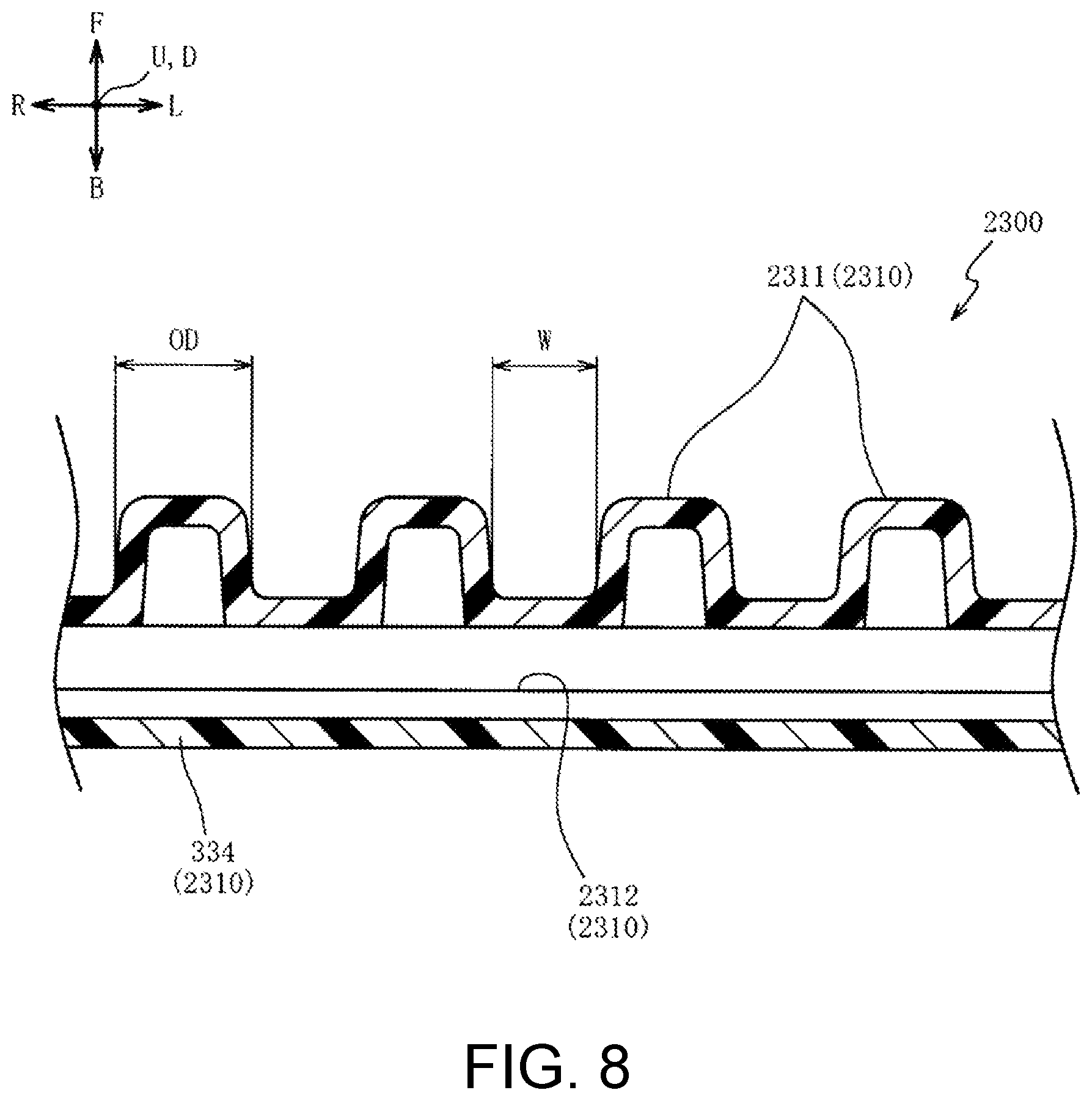 Patent US12100377 Figure 8 – Pedal board and method of attaching effector to pedal board