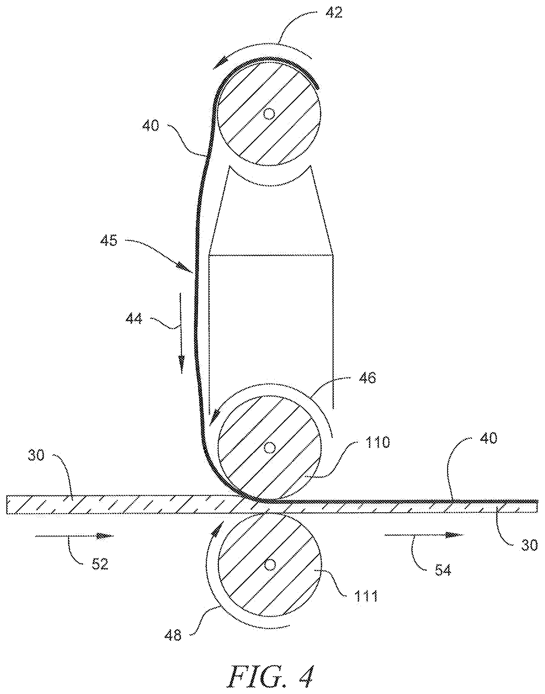 Patent US12100378 Figure 2 – Composite nonwoven felt for high draw mold areas