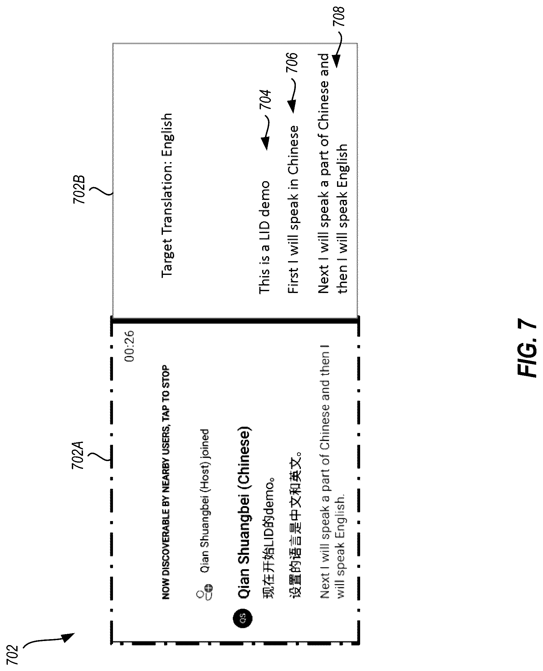 Patent US12100385 Figure 7 – Systems, methods and interfaces for multilingual processing