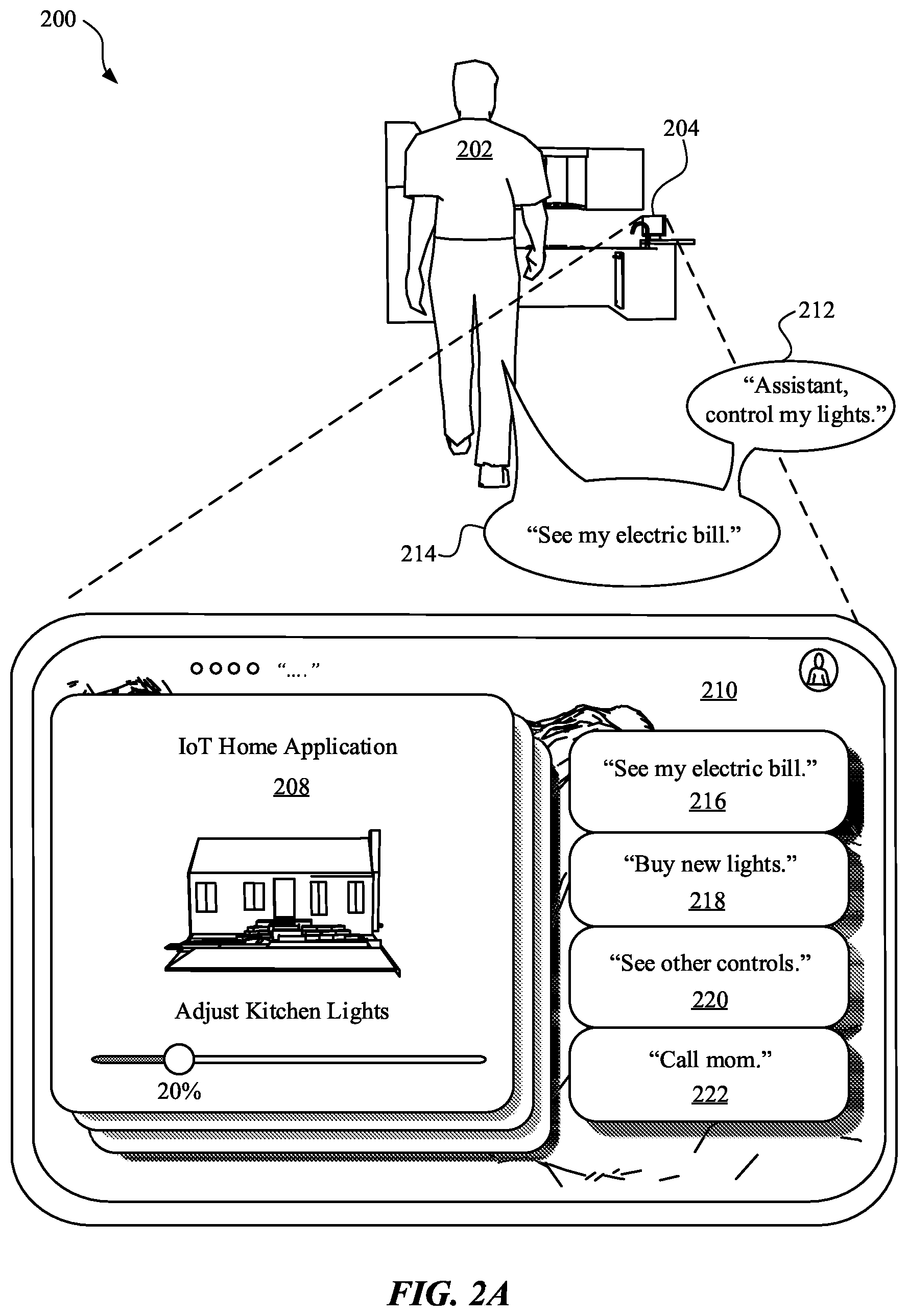 Patent US12100395 Figure 3 – Dynamic assistant suggestions during assistant browsing