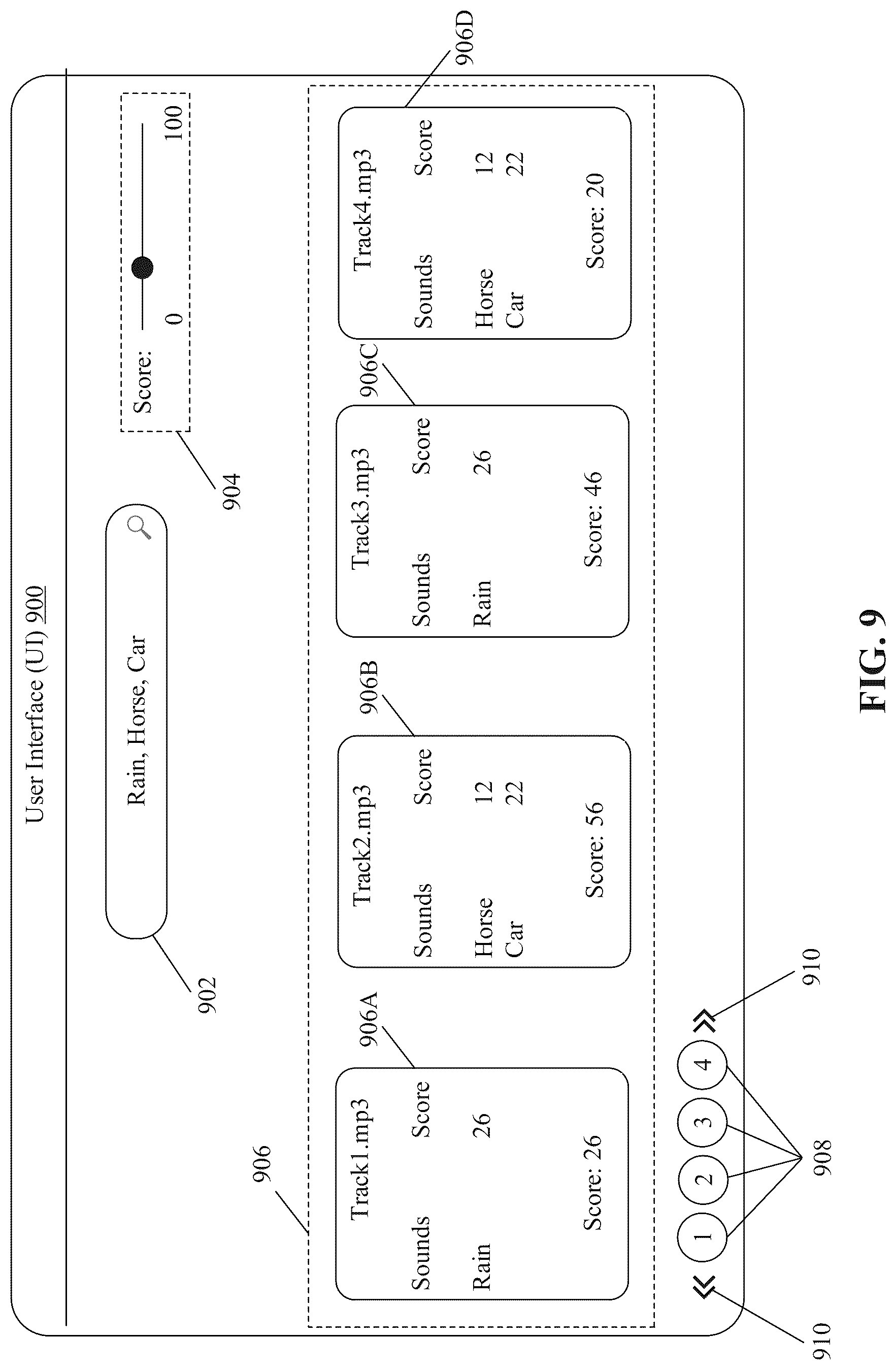 Patent US12100416 Figure 9 – Recommendation of audio based on video analysis using machine learning