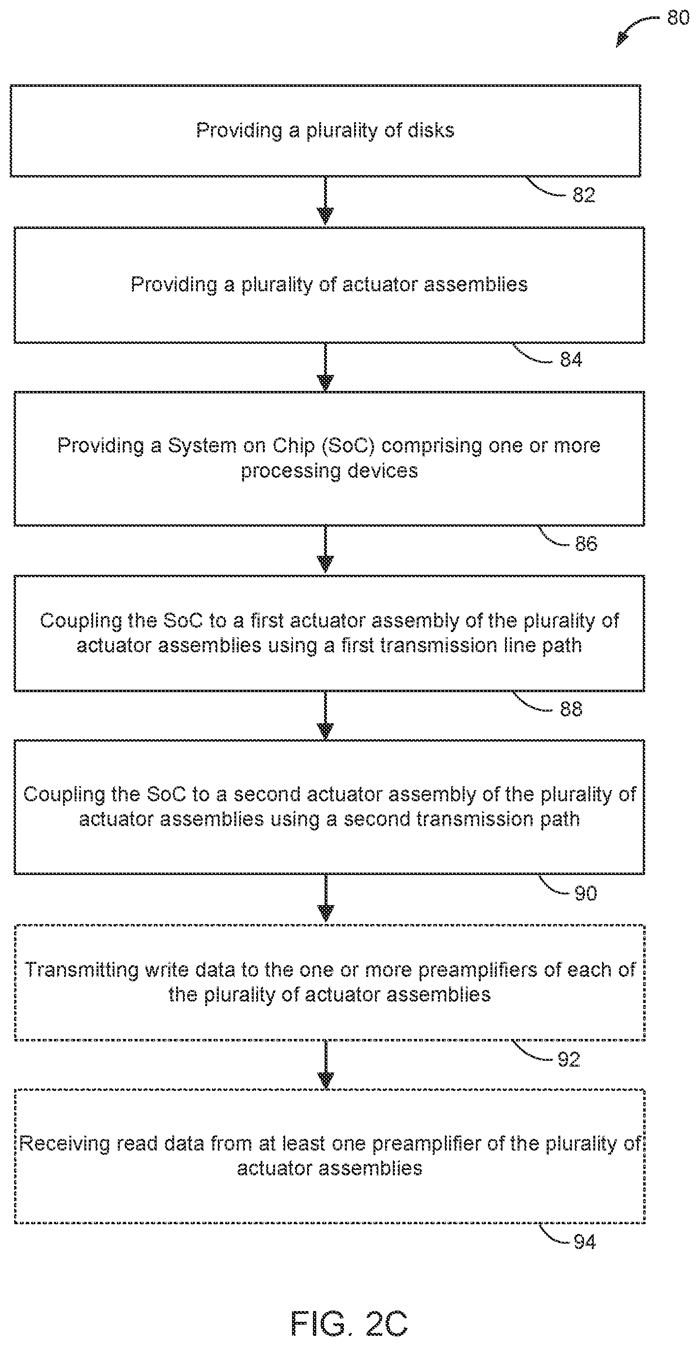 Patent US12100422 Figure 3 – Multiple-actuator HDD assembly utilizing multiple-preamp architecture with single point termination