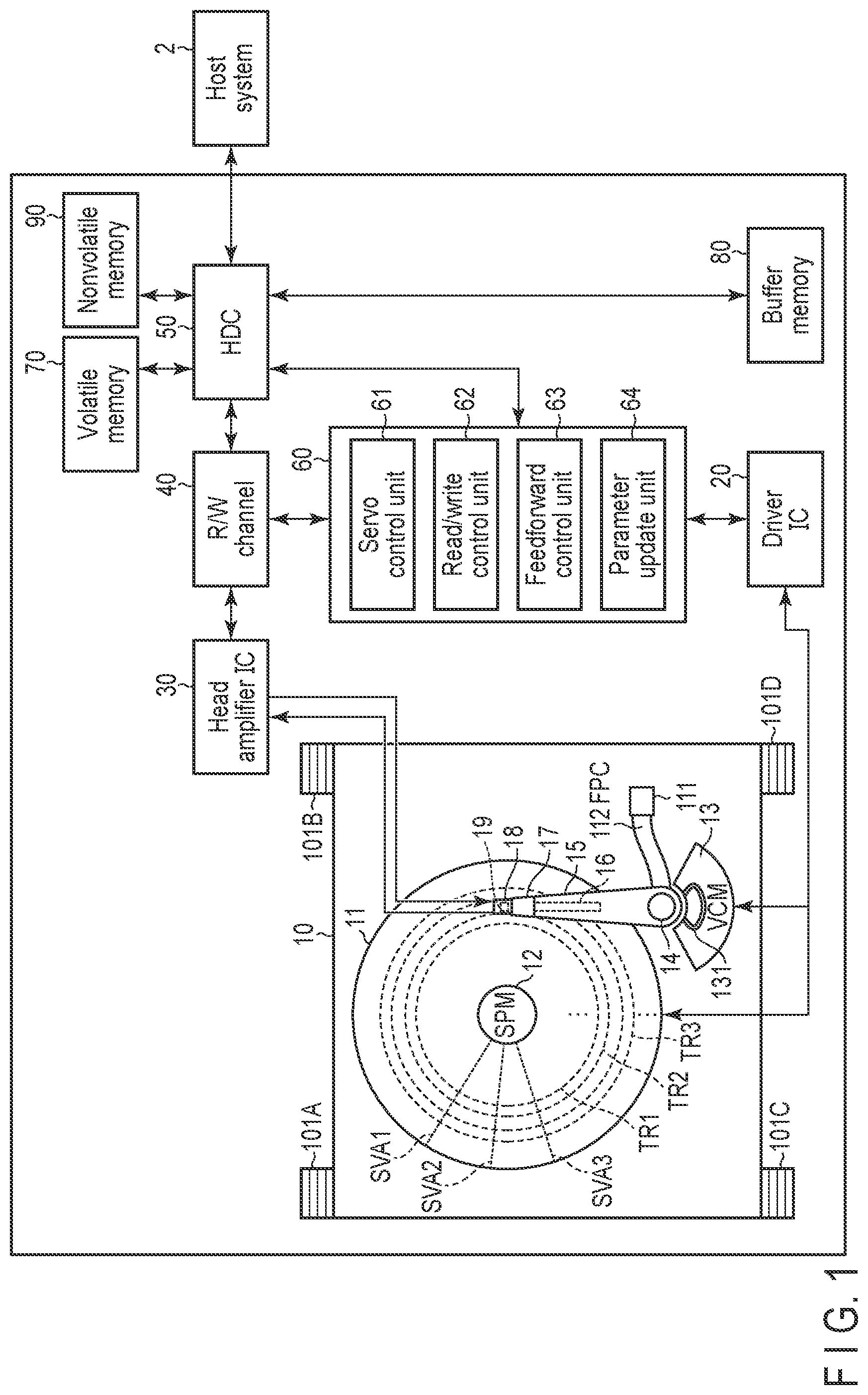 Patent US12100423 — Magnetic disk device and head control method — Figure 1