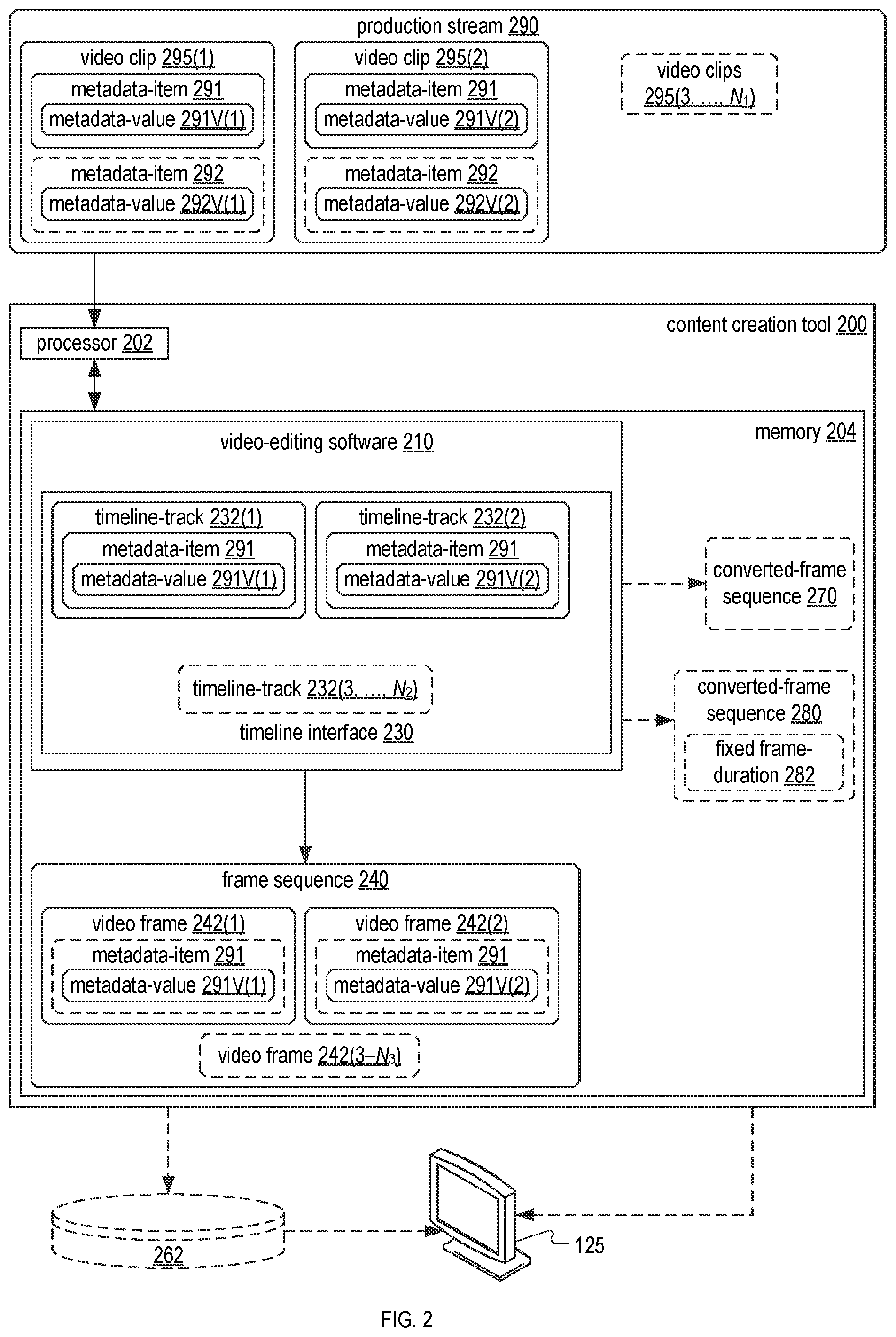 Patent US12100426 Figure 2 – Video content creation tool and method
