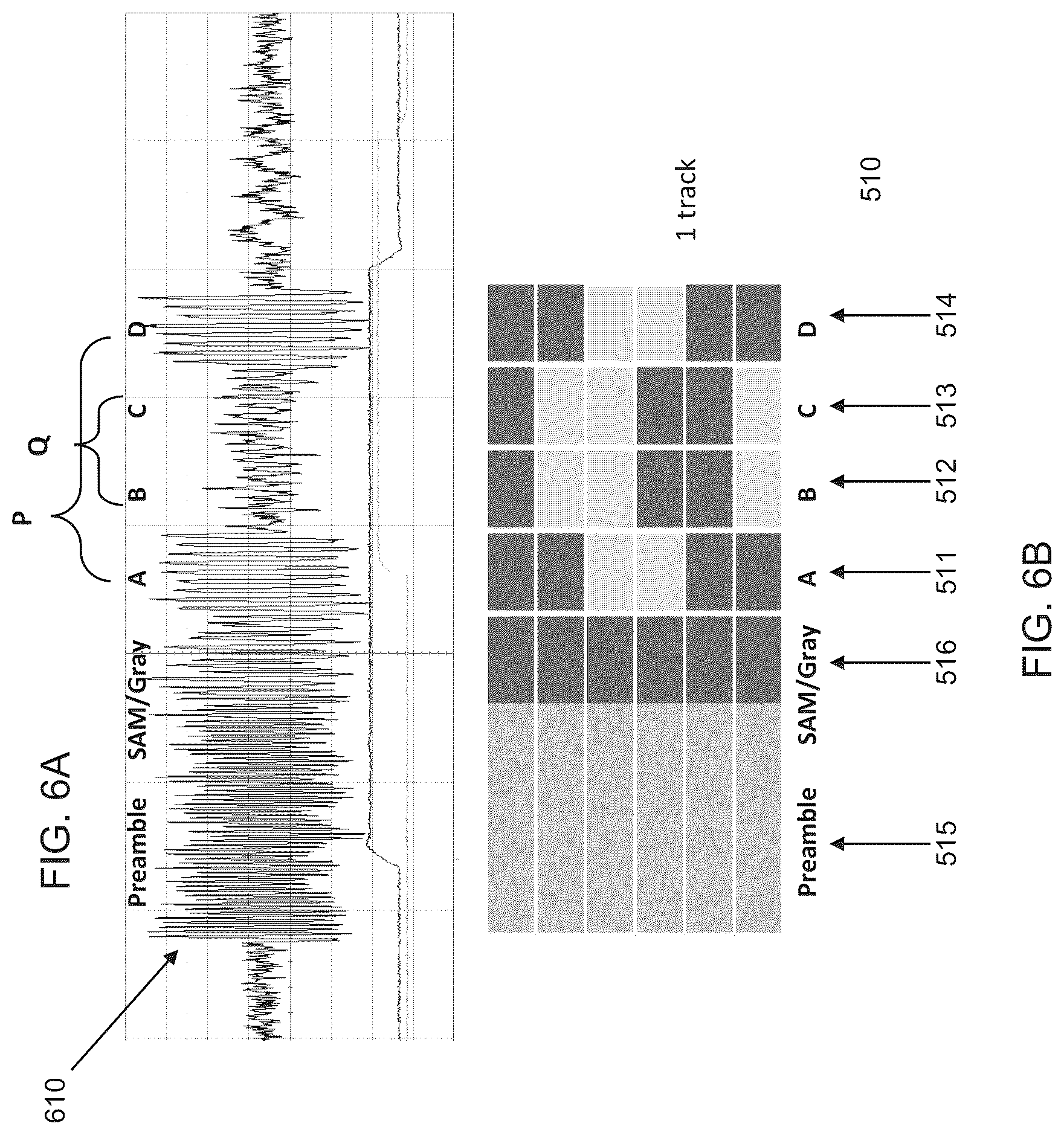 Patent US12100431 Figure 5 – Data storage device with symmetric split burst servo pattern