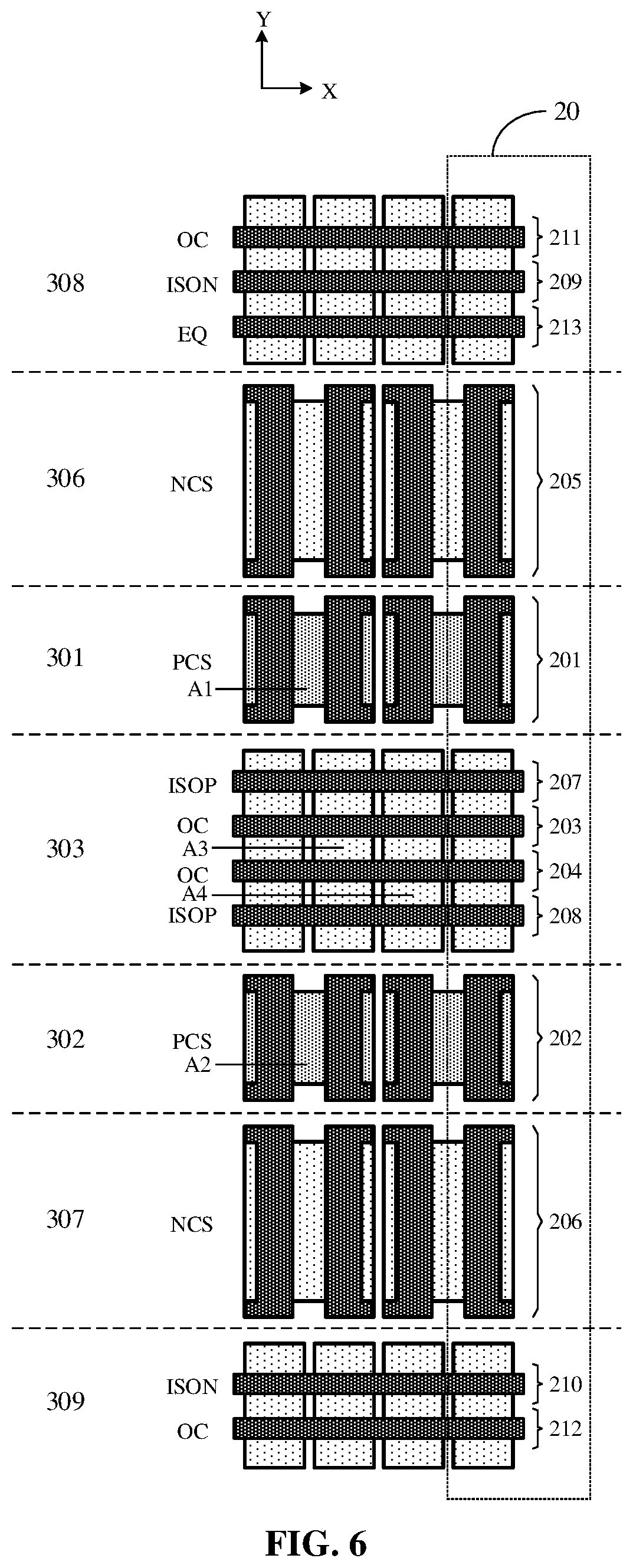 Patent US12100441 Figure 6 – Readout circuit layout and sense amplification circuit