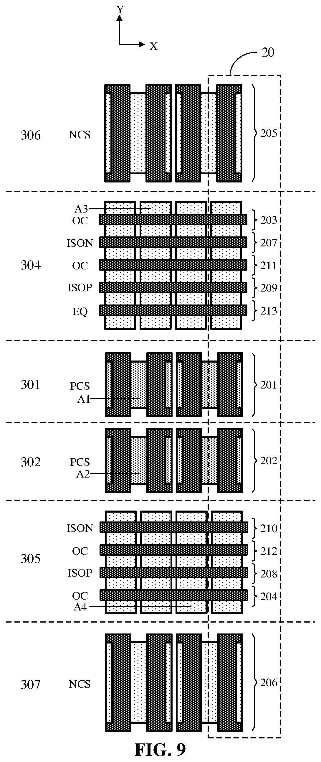 Patent US12100441 Figure 9 – Readout circuit layout and sense amplification circuit