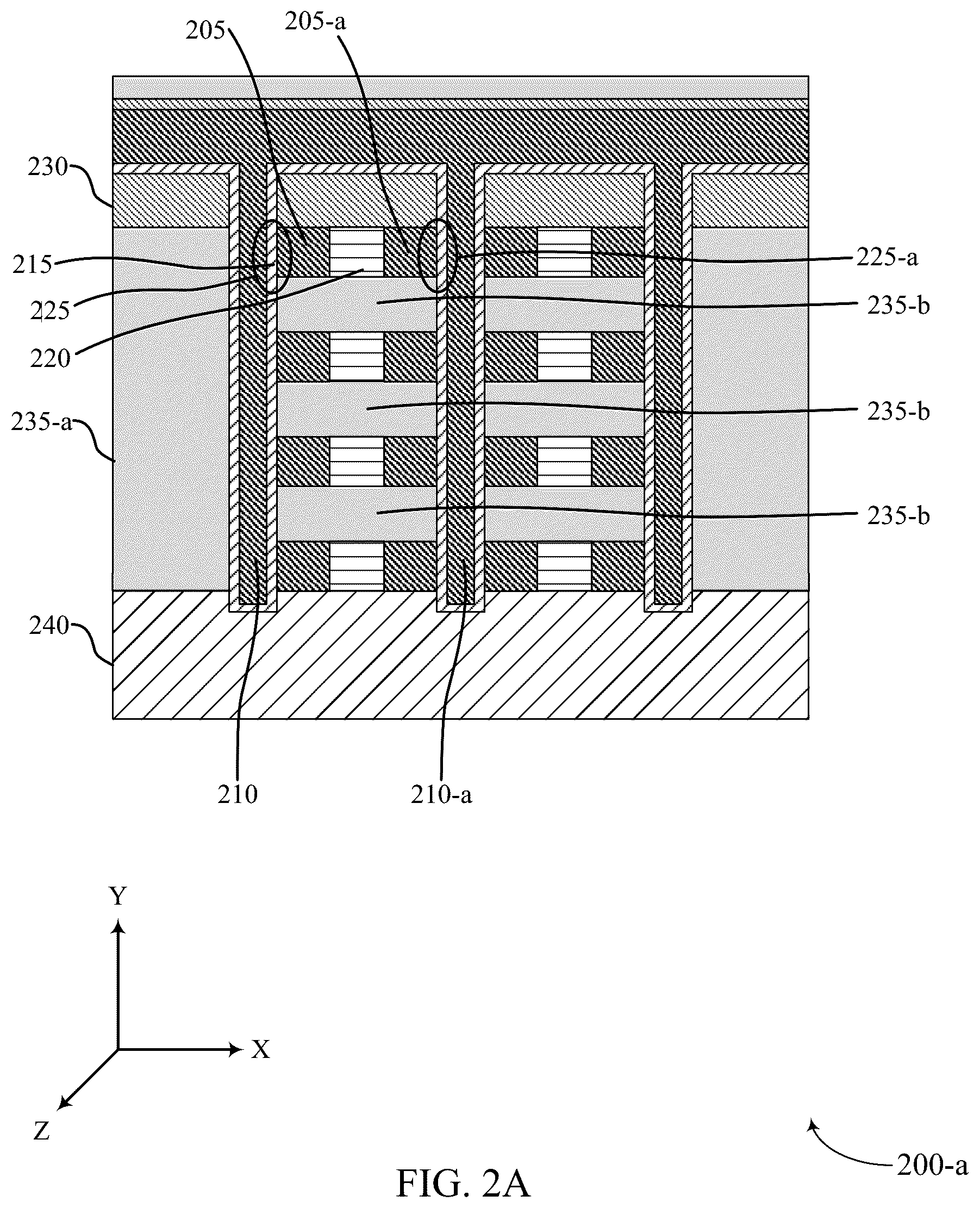 Patent US12100447 Figure 2 – Self-selecting memory array with horizontal access lines