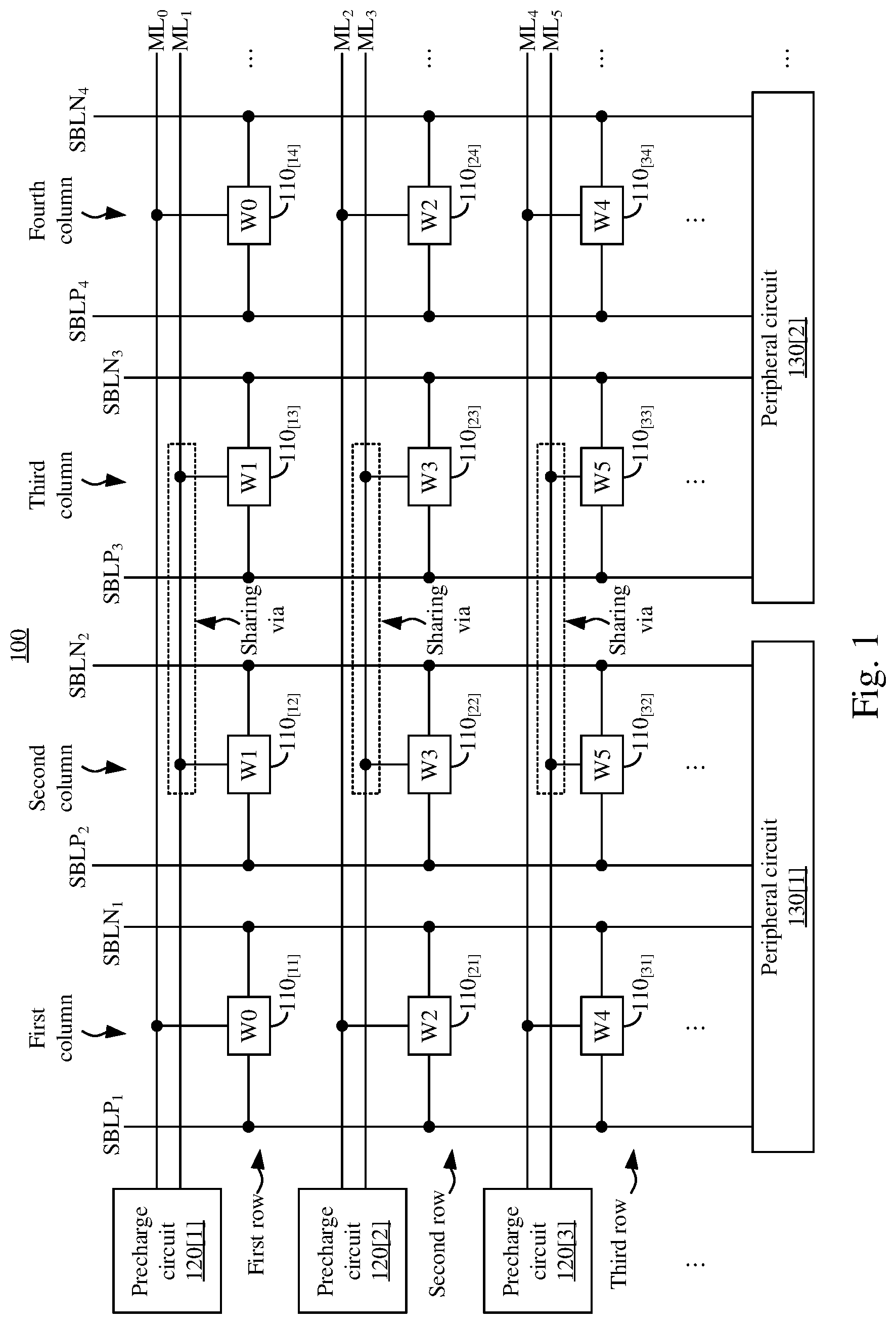 Patent US12100450 — Area efficient content addressable memory device — Figure 1