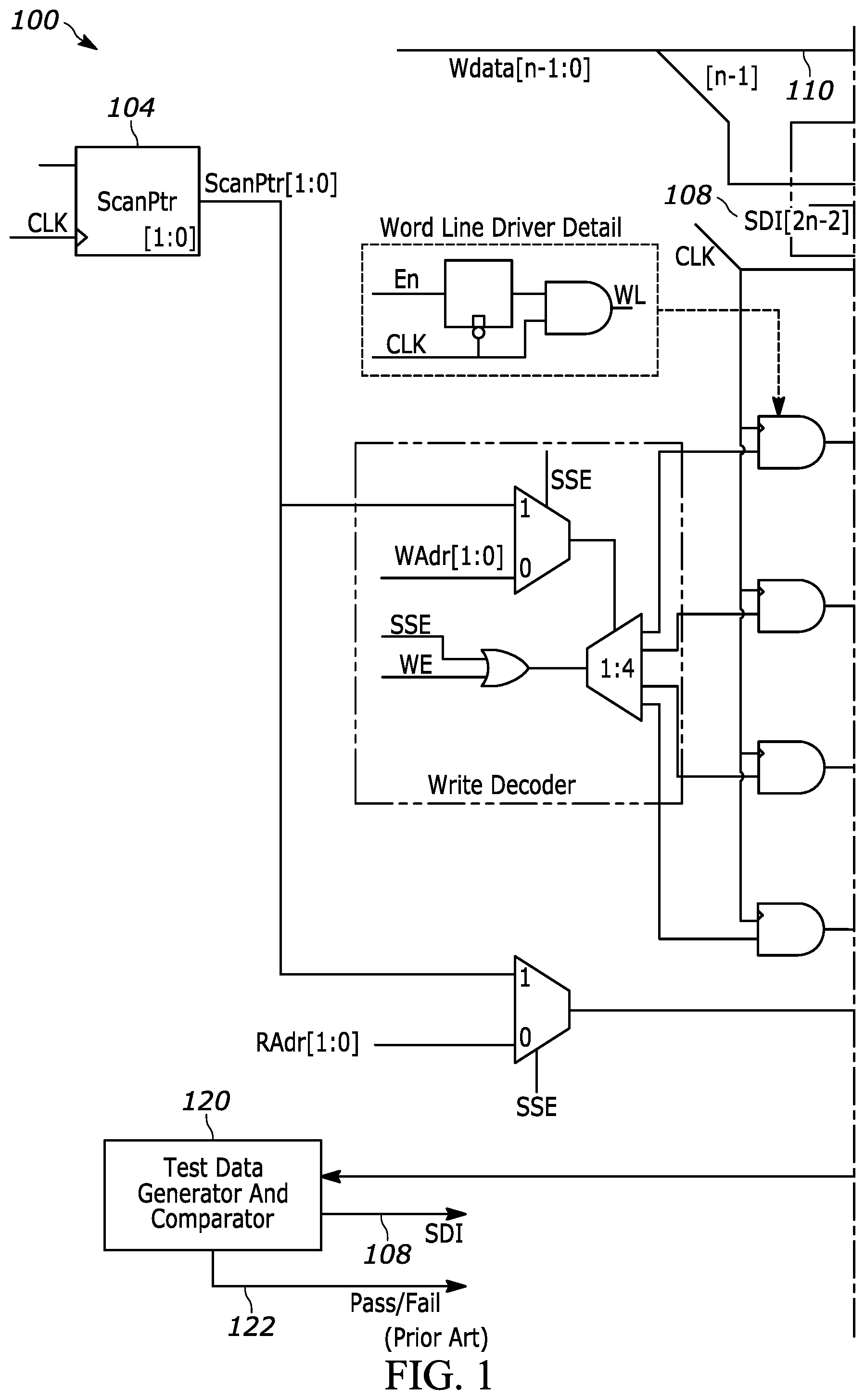 Patent US12100464 Figure 1 – Repairable latch array