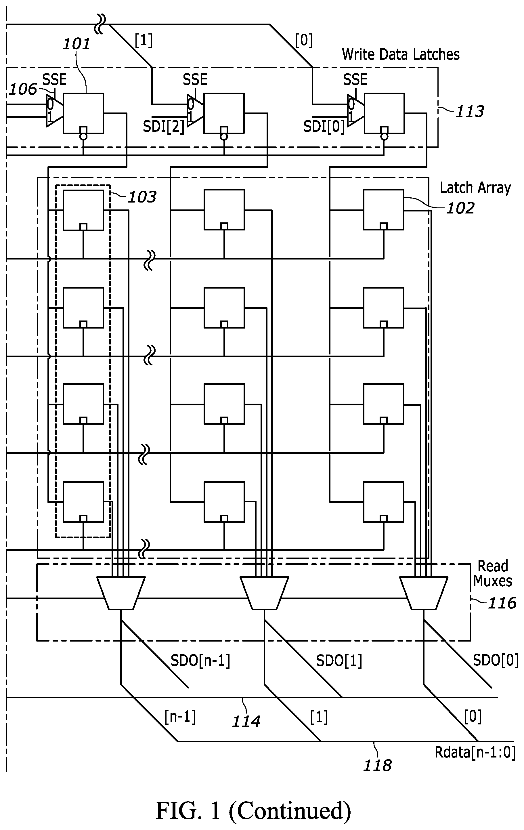 Patent US12100464 Figure 2 – Repairable latch array
