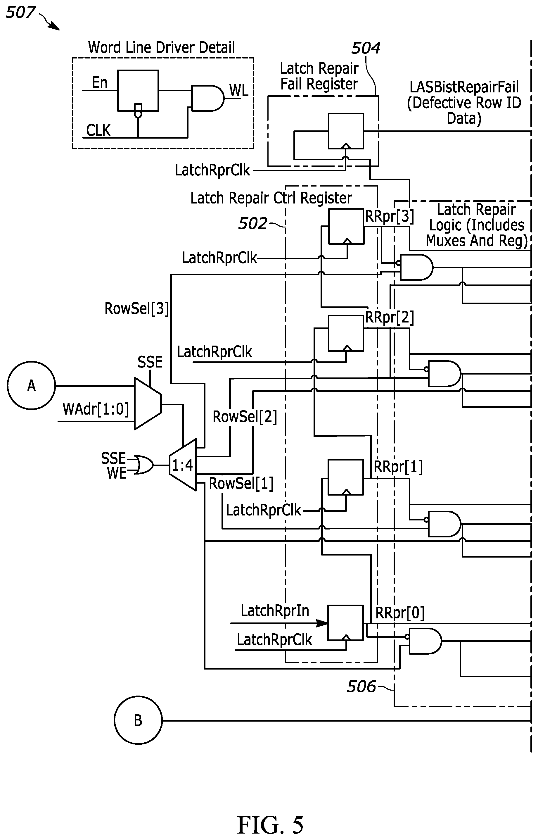 Patent US12100464 Figure 7 – Repairable latch array