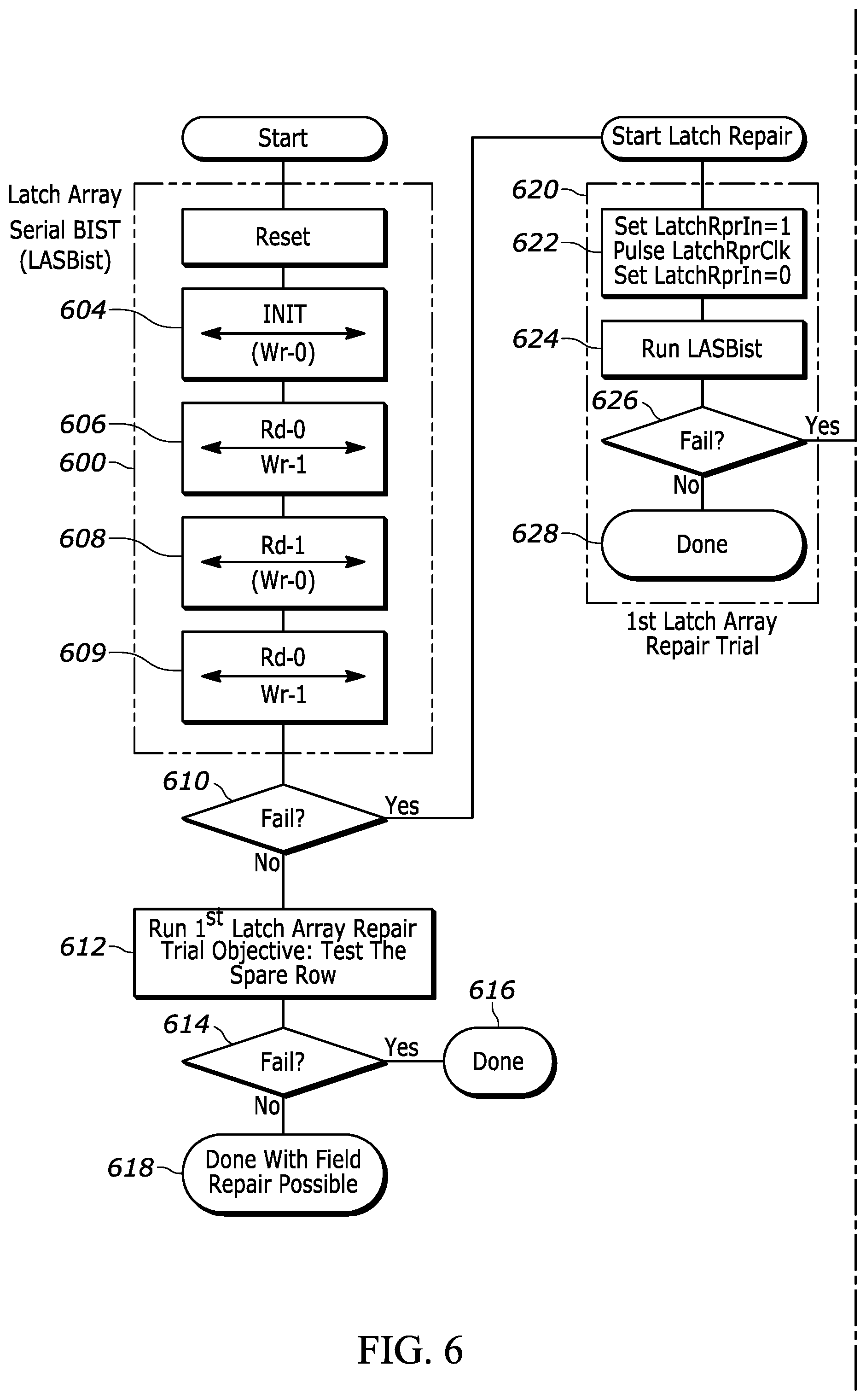 Patent US12100464 Figure 10 – Repairable latch array