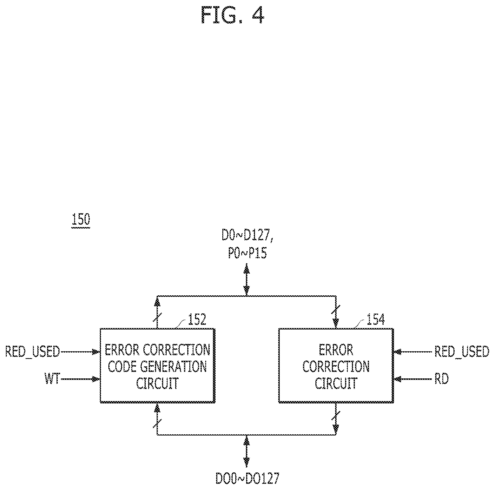 Patent US12100466 Figure 4 – Memory device including error correction device