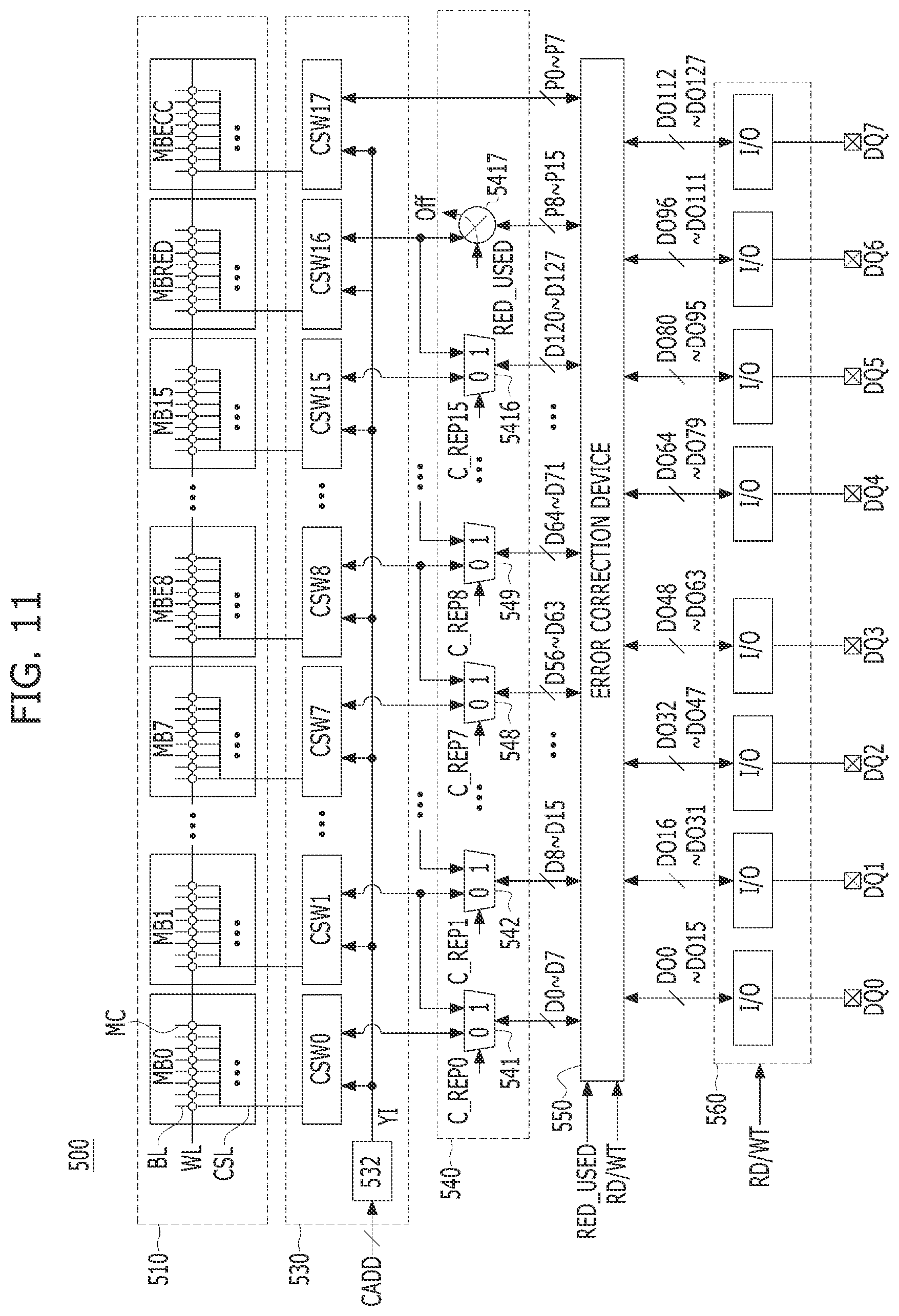 Patent US12100466 Figure 16 – Memory device including error correction device