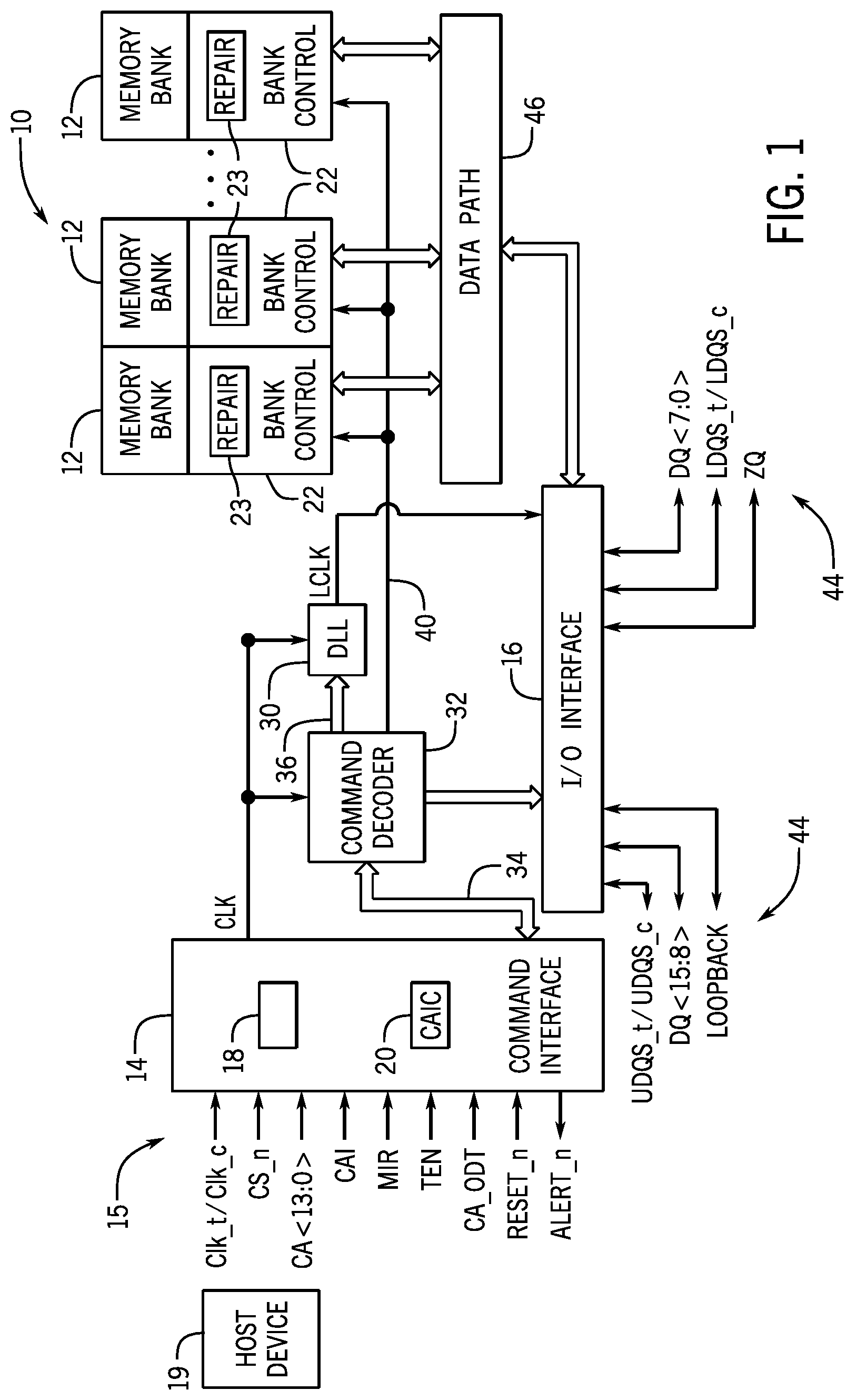 Patent US12100467 Figure 1 – Systems and methods for testing redundant fuse latches in a memory device