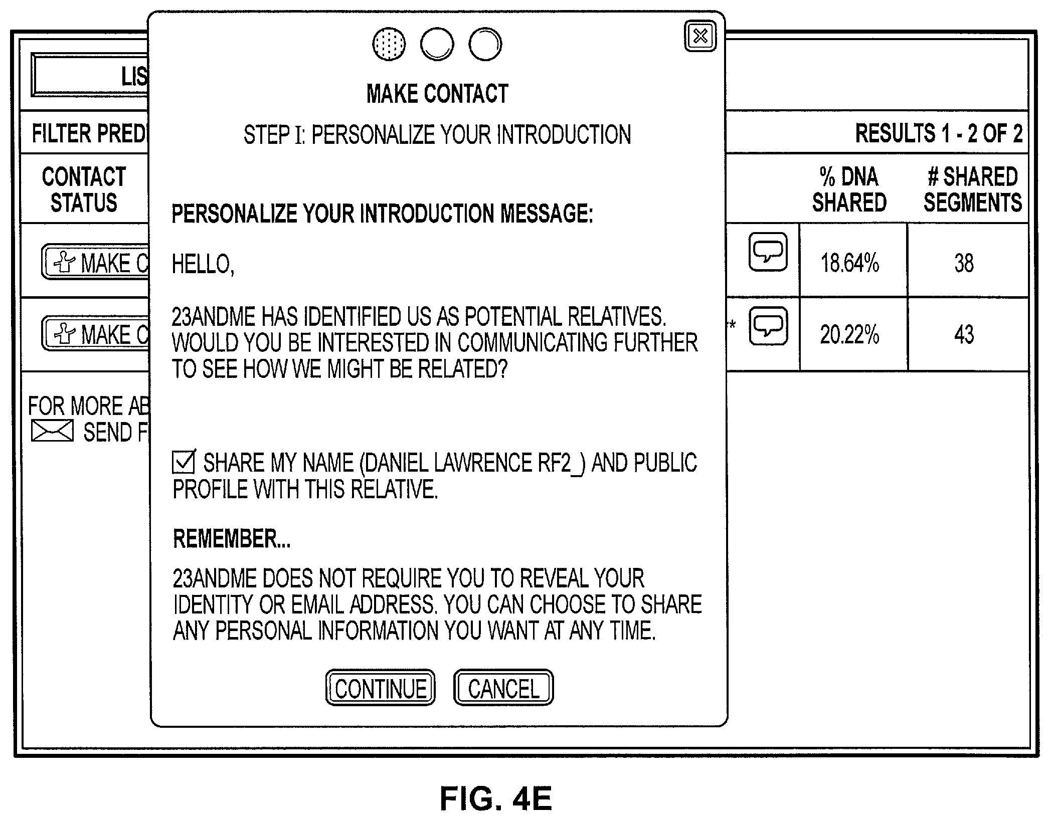 Patent US12100487 Figure 7 – Finding relatives in a database
