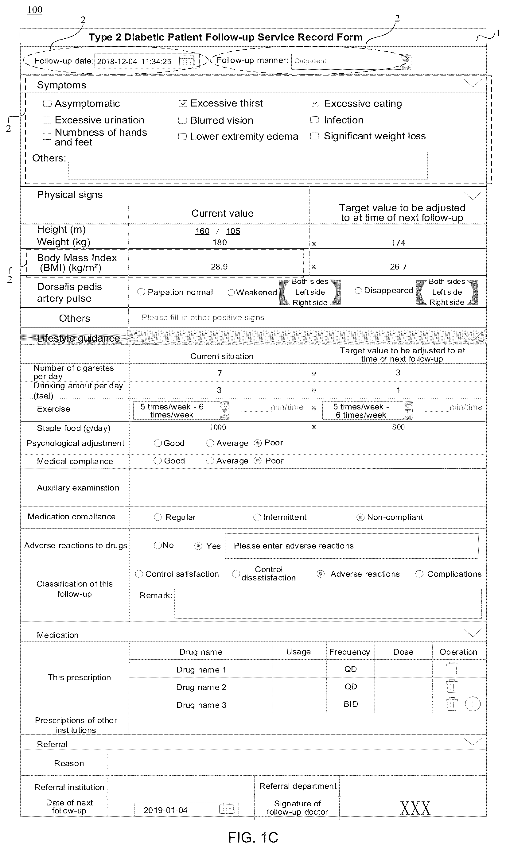 Patent US12100495 Figure 3 – Follow-up form management method applied to health management system