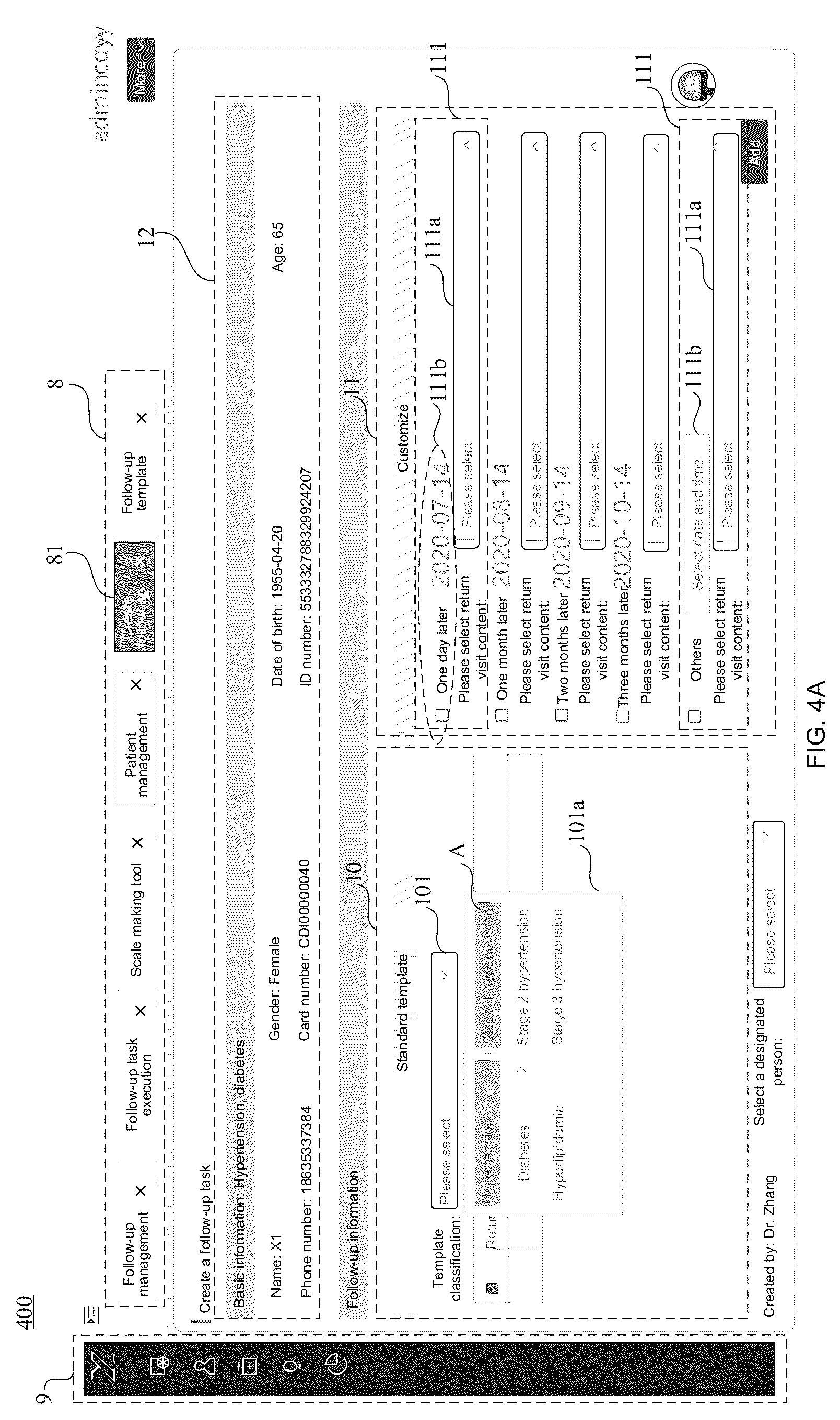 Patent US12100495 Figure 12 – Follow-up form management method applied to health management system