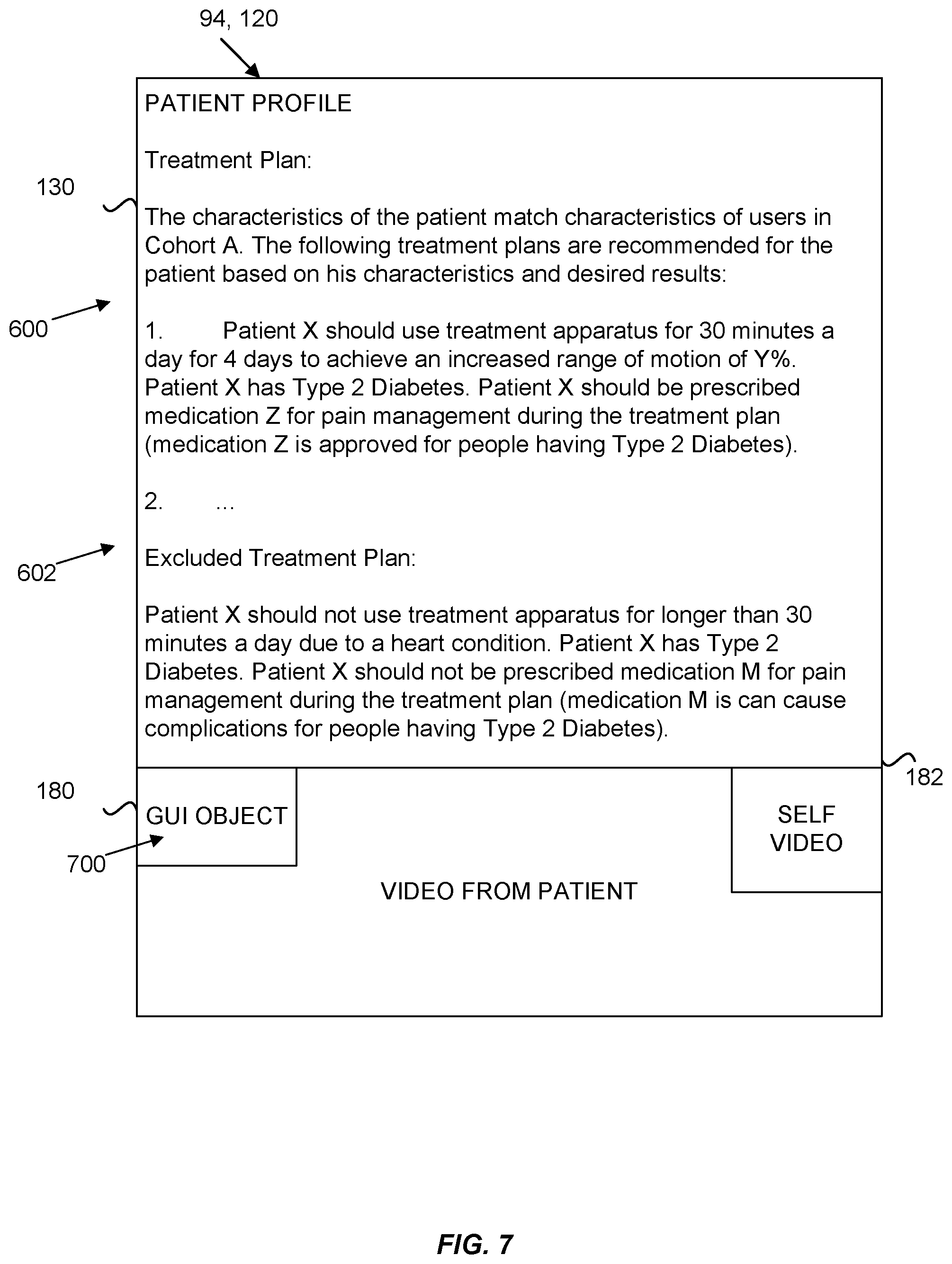 Patent US12100499 Figure 7 – Method and system for using artificial intelligence and machine learning to create optimal treatment plans based on monetary value amount generated and/or patient outcome