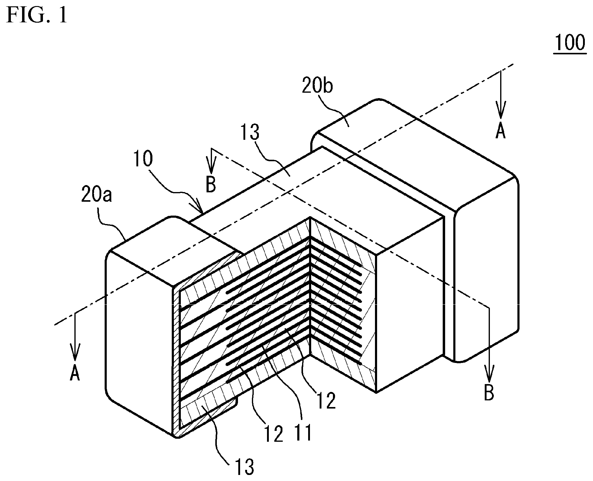 Patent US12100551 Figure 1 – Ceramic electronic device