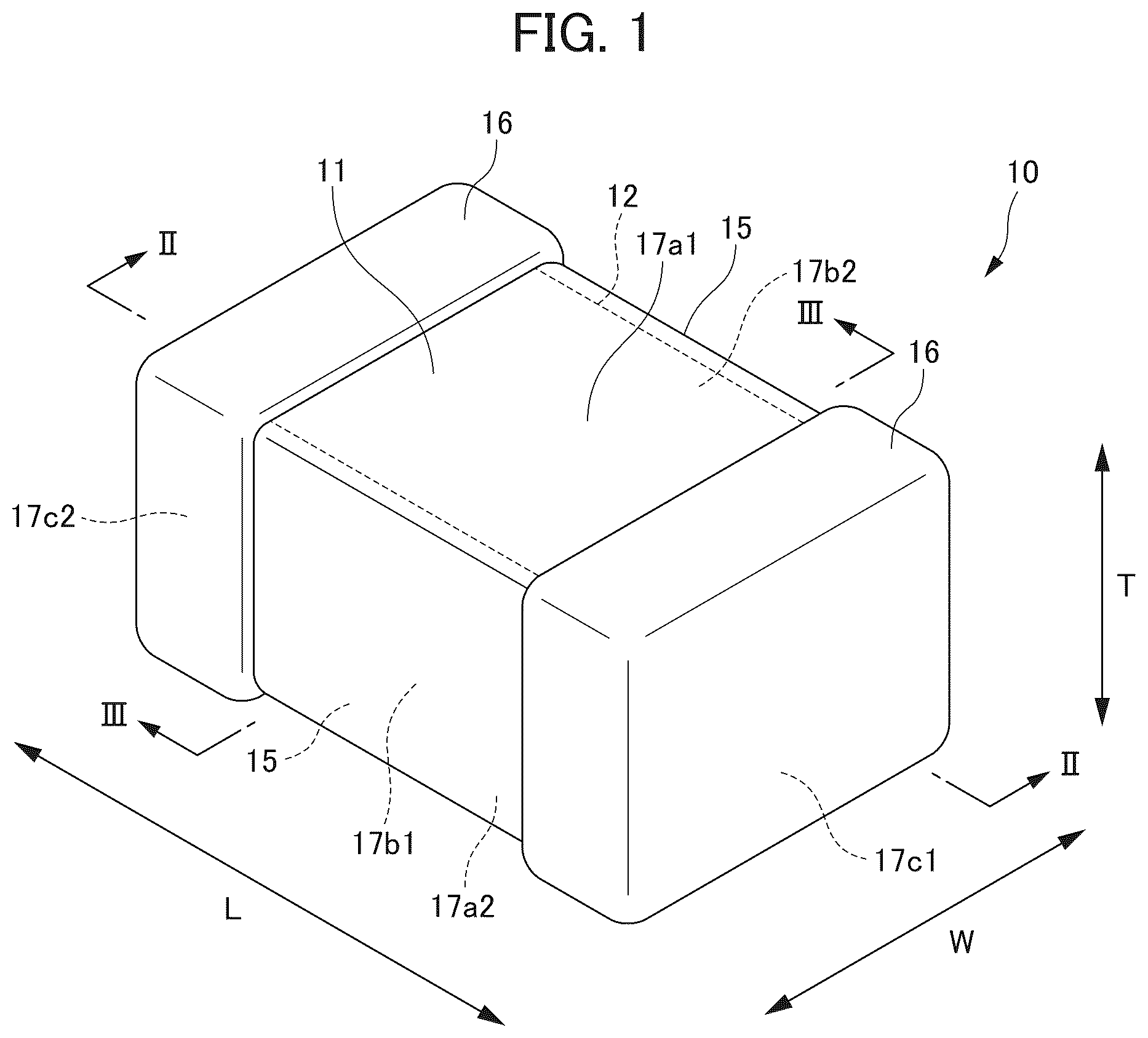 Patent US12100555 Figure 1 – Multilayer ceramic capacitor