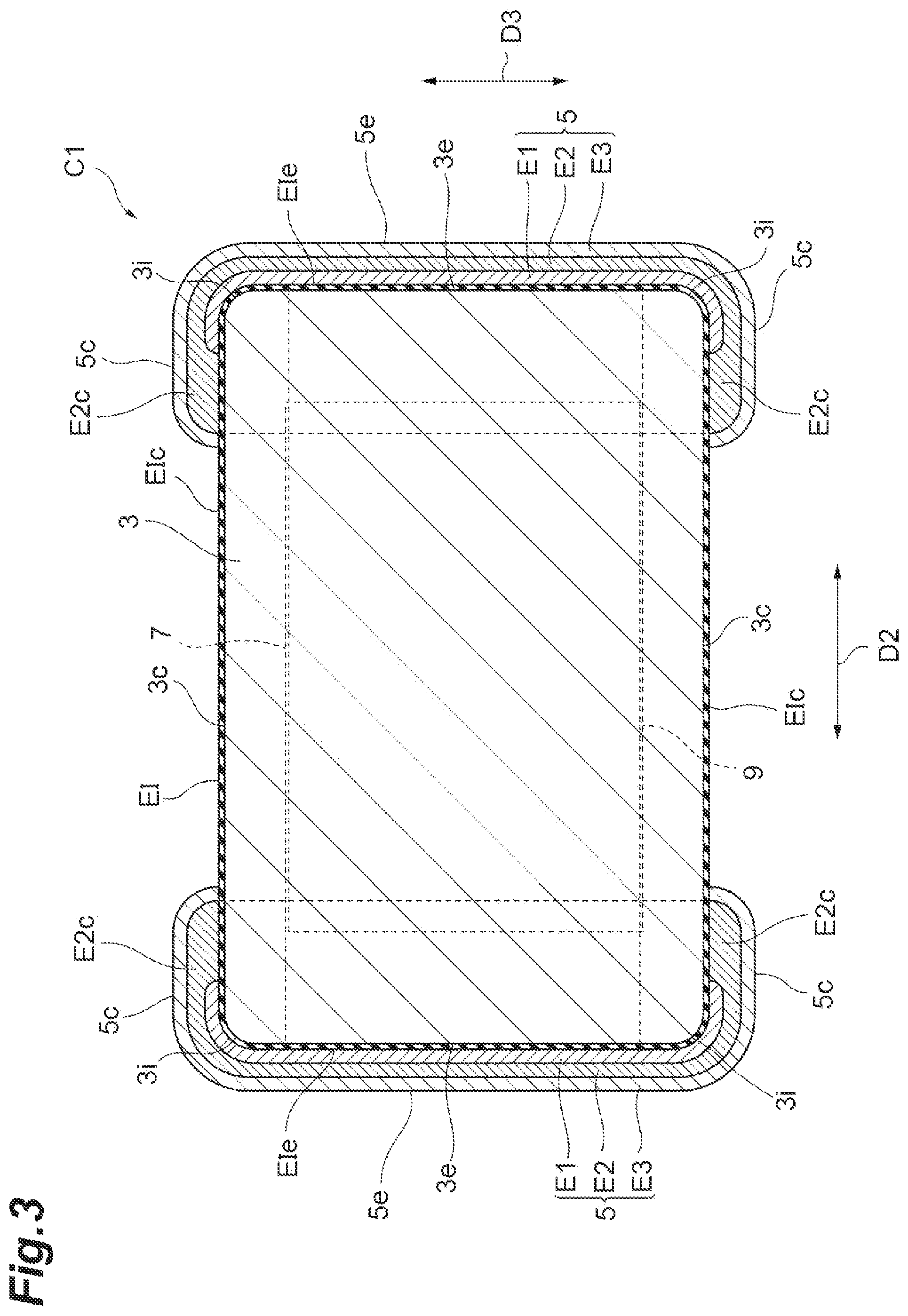 Patent US12100557 Figure 3 – Electronic component