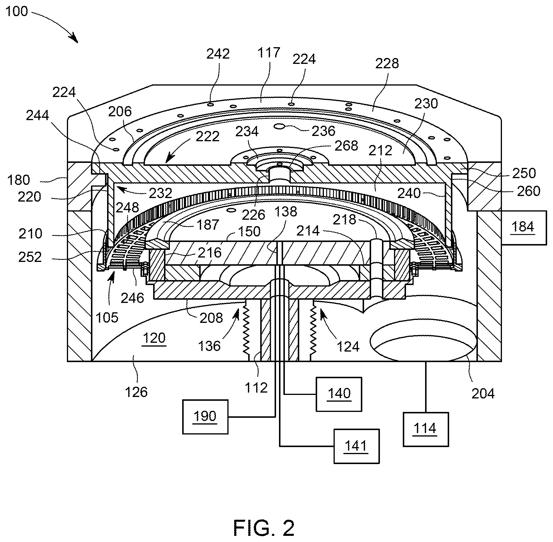 Patent US12100577 Figure 2 – High conductance inner shield for process chamber