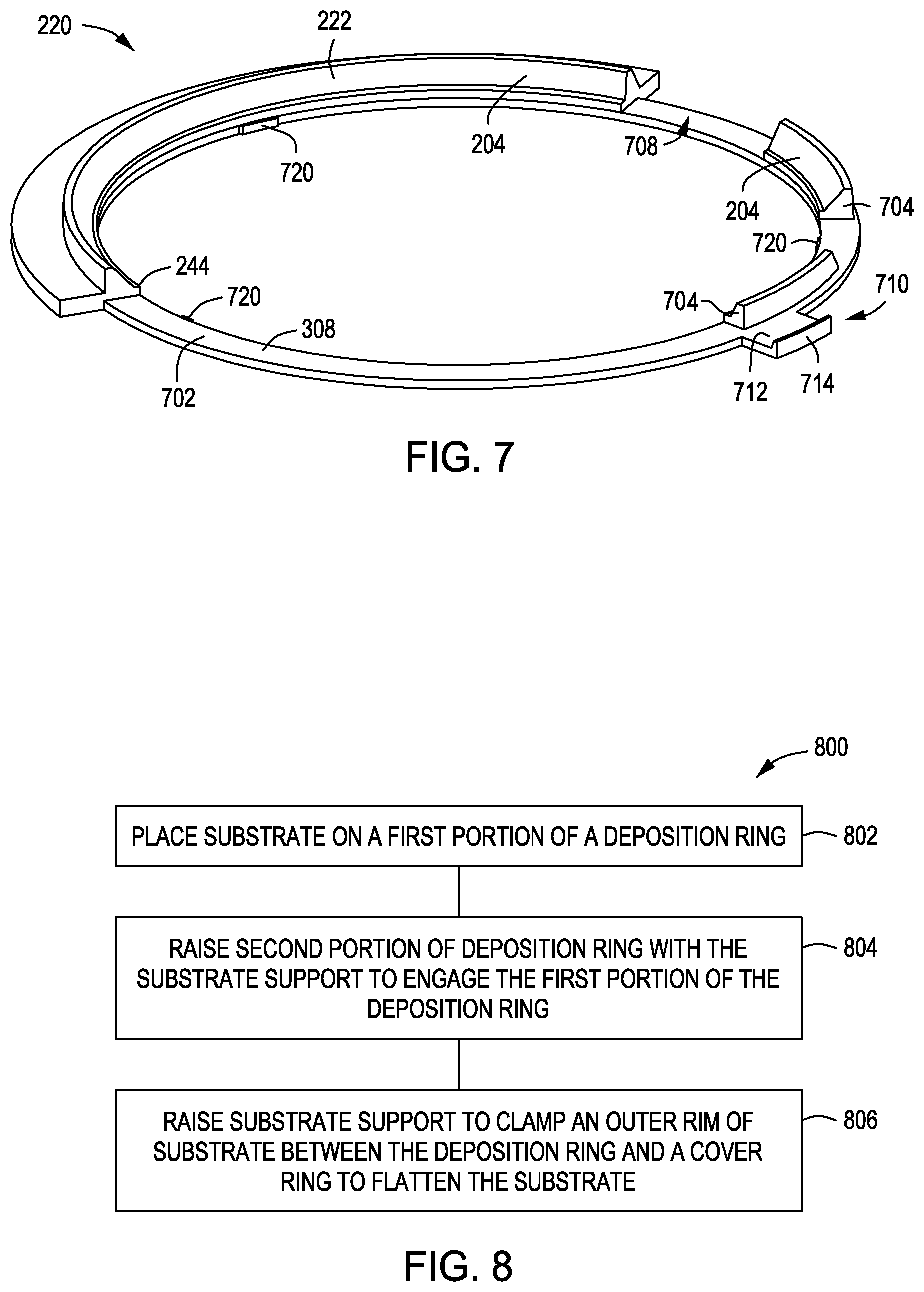 Patent US12100579 Figure 7 – Deposition ring for thin substrate handling via edge clamping
