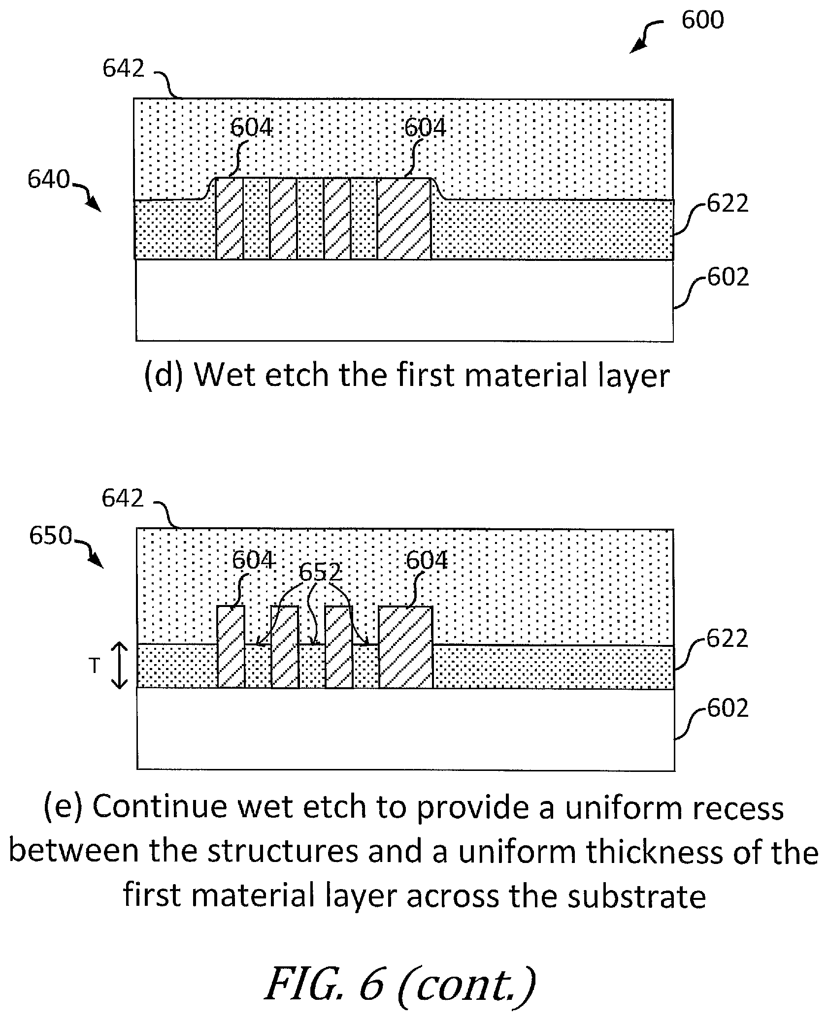 Patent US12100598 Figure 6 – Methods for planarizing a substrate using a combined wet etch and chemical mechanical polishing (CMP) process