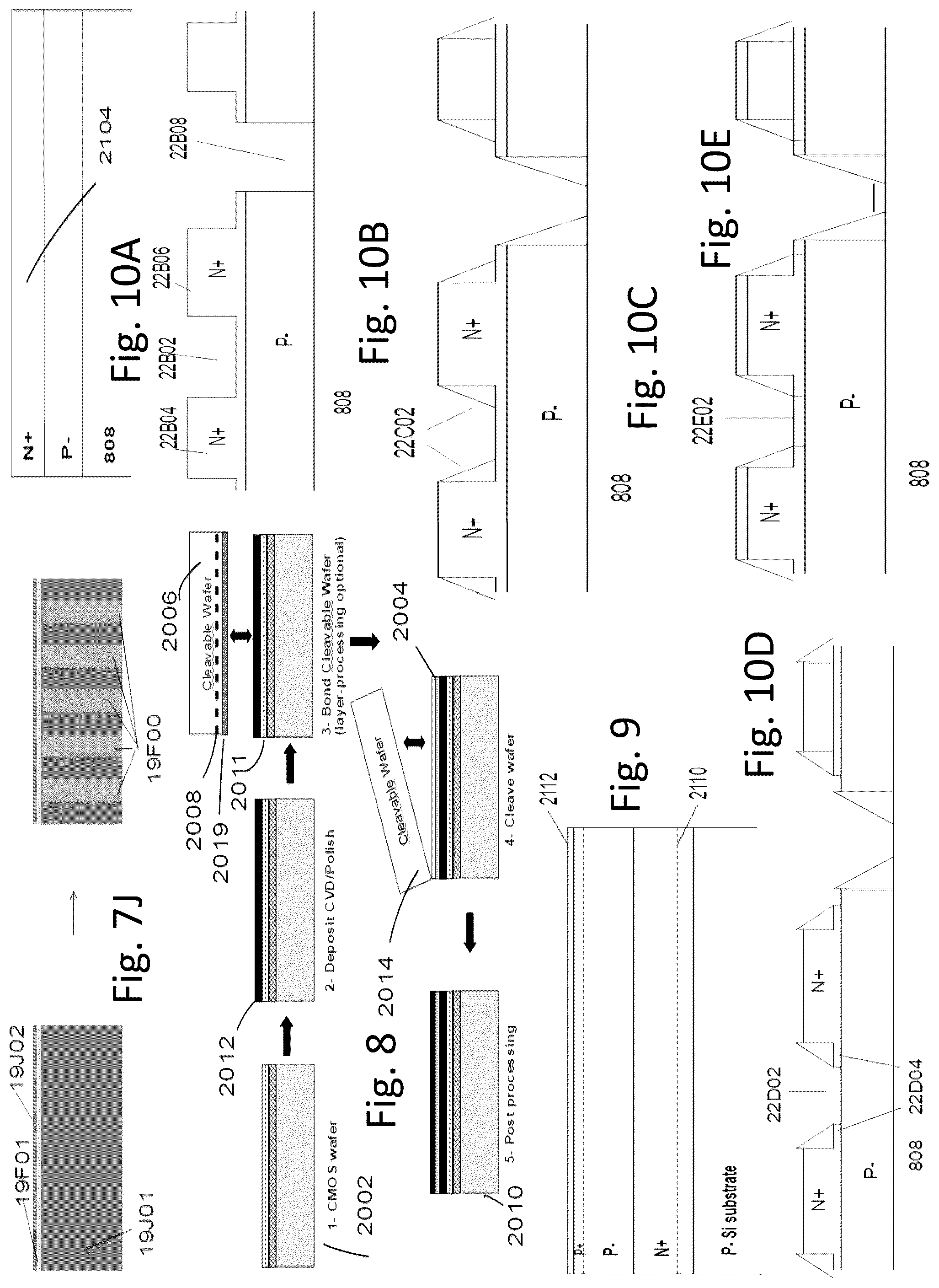 Patent US12100611 Figure 8 – Methods for producing a 3D semiconductor device and structure with memory cells and multiple metal layers
