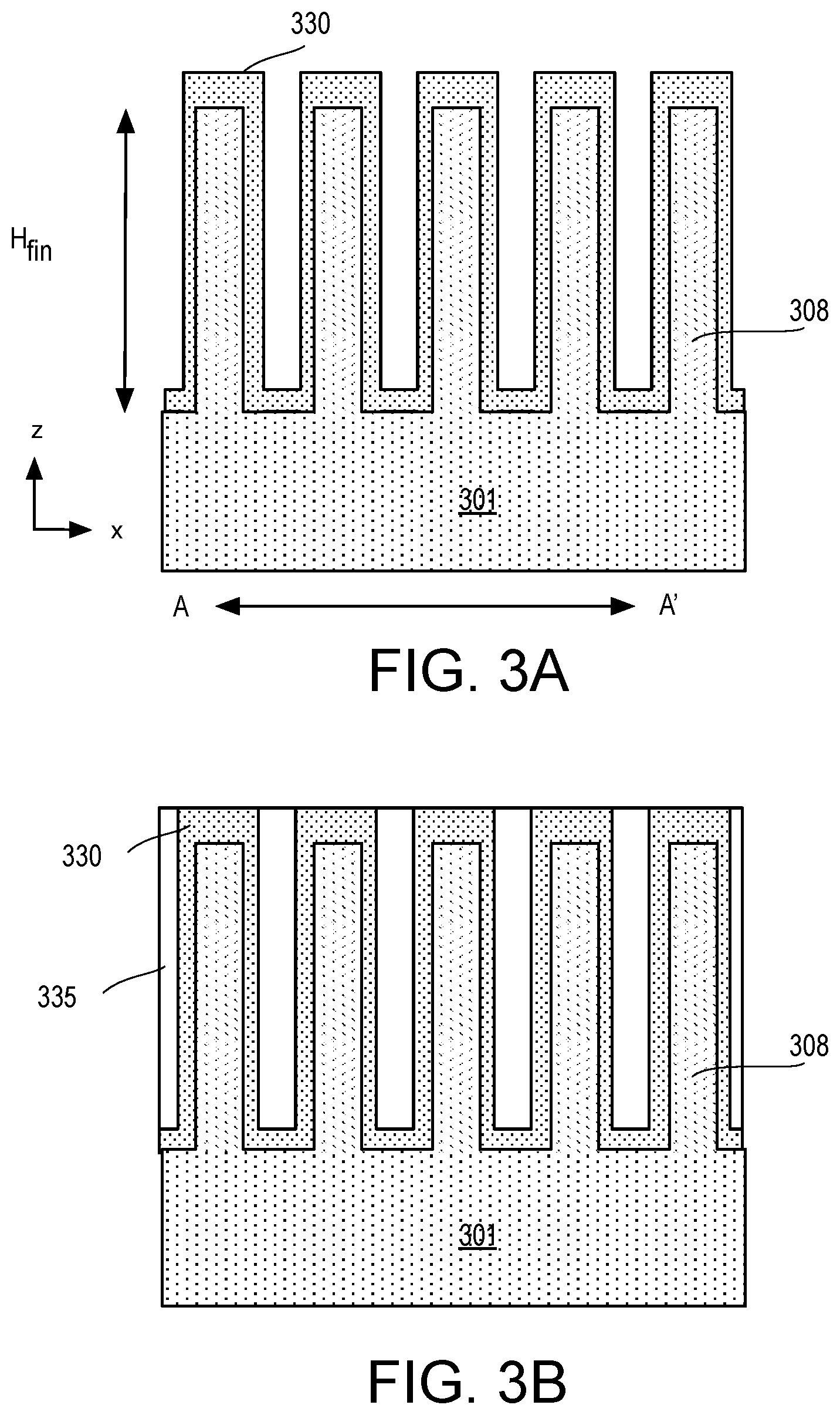 Patent US12100623 Figure 4 – Vertically stacked finFETs and shared gate patterning