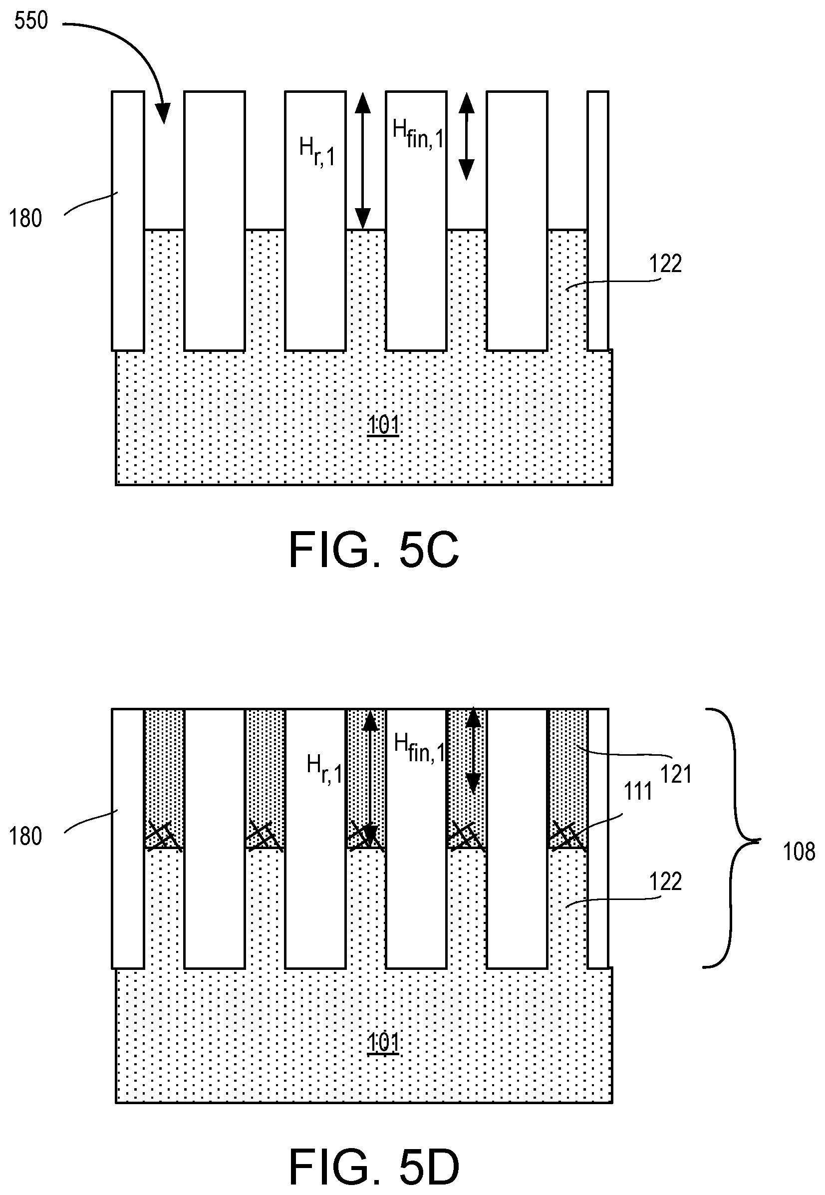 Patent US12100623 Figure 10 – Vertically stacked finFETs and shared gate patterning