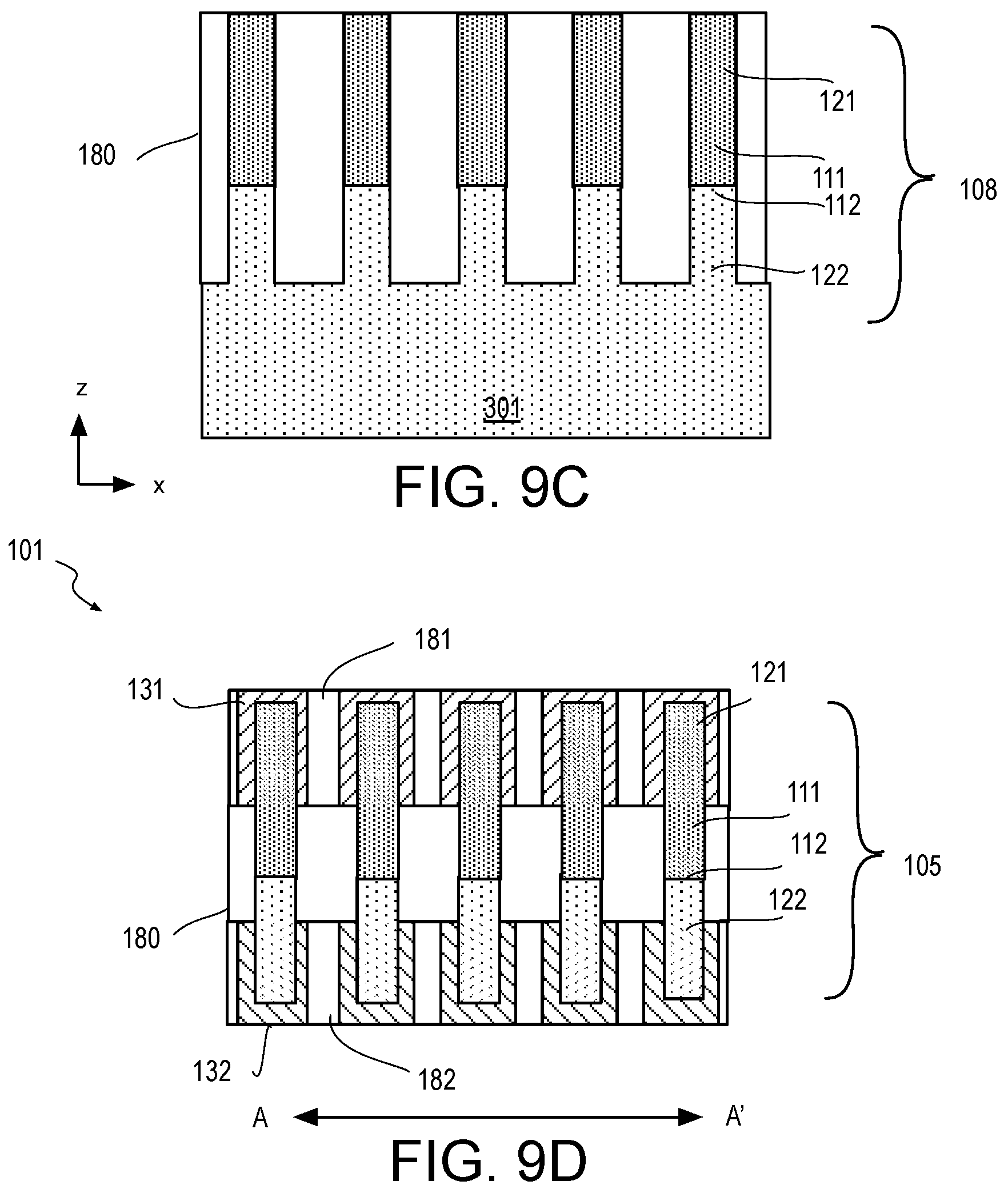 Patent US12100623 Figure 18 – Vertically stacked finFETs and shared gate patterning