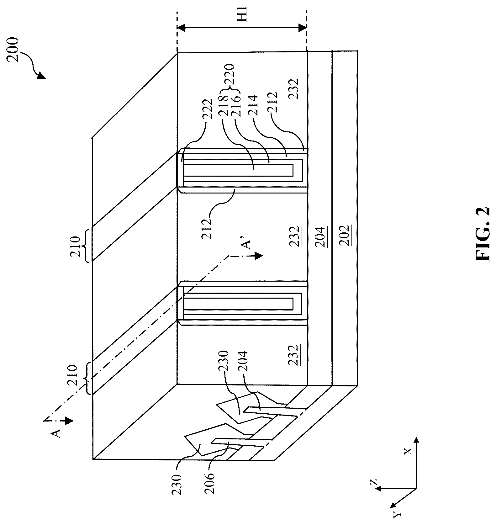 Patent US12100625 Figure 2 – Semiconductor device with air gaps between metal gates and method of forming the same