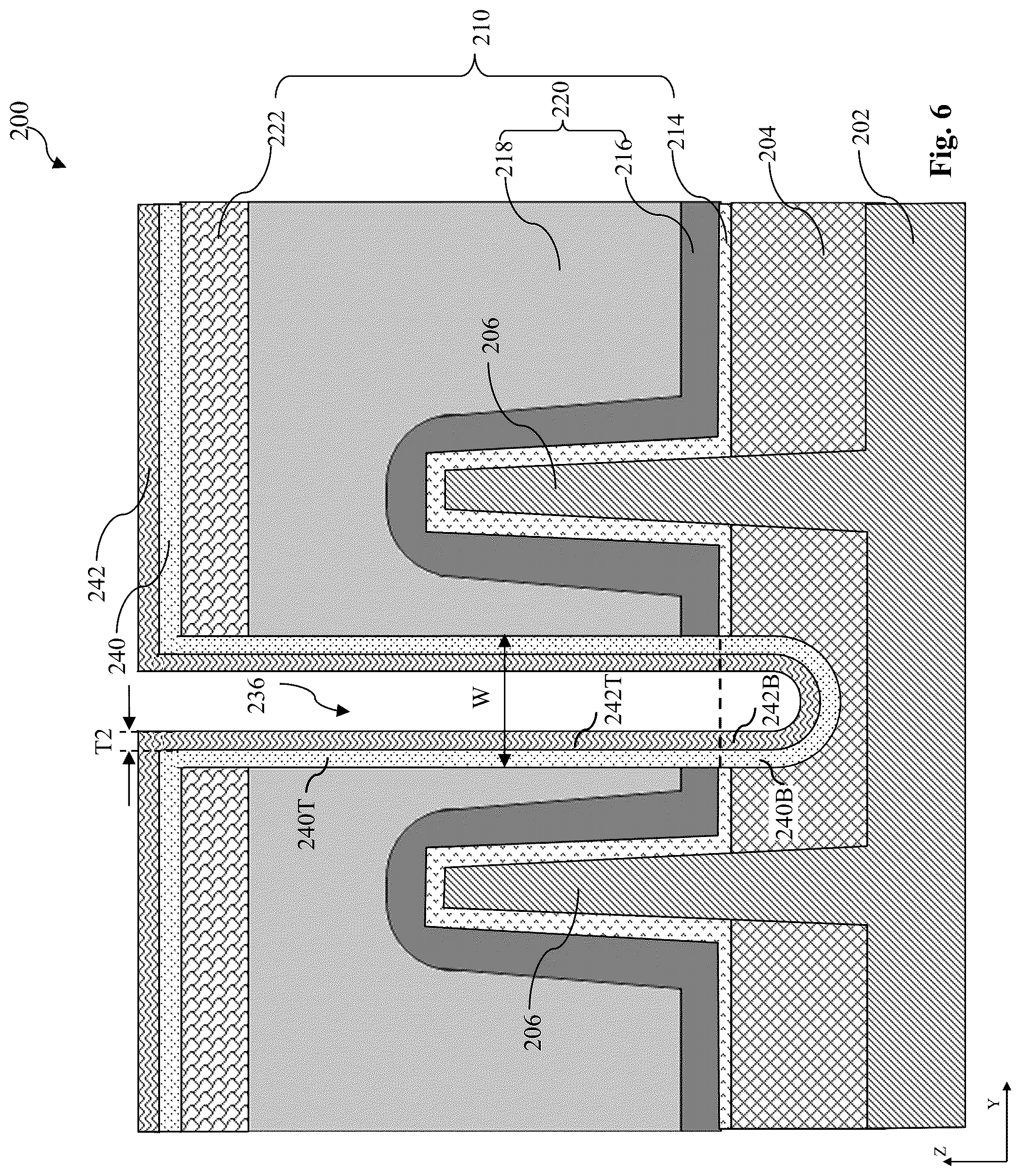 Patent US12100625 Figure 6 – Semiconductor device with air gaps between metal gates and method of forming the same
